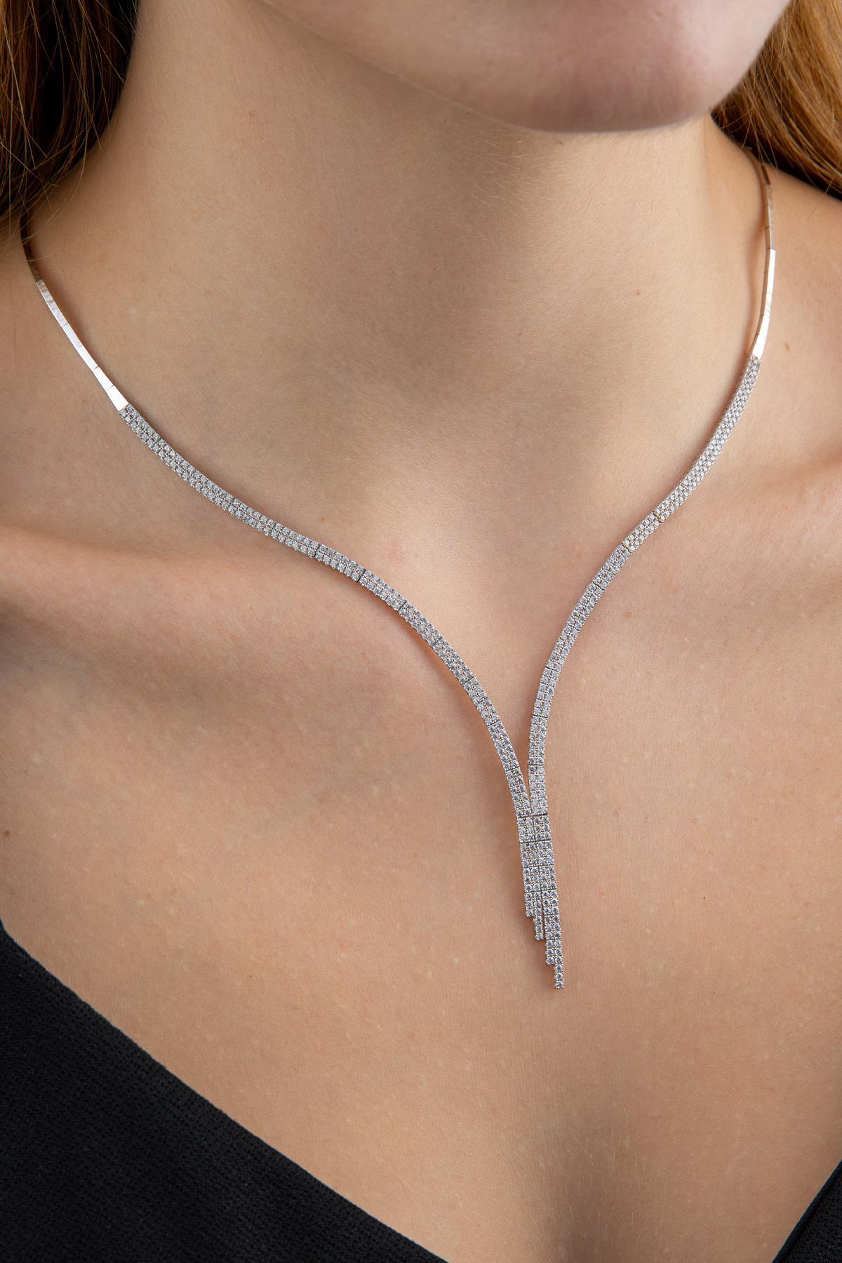 14 Ayar Altın Çift Sıra Su Yolu Set (Kolye, Bileklik ve Küpe) - Fiyonk Kuyumculuk (1)