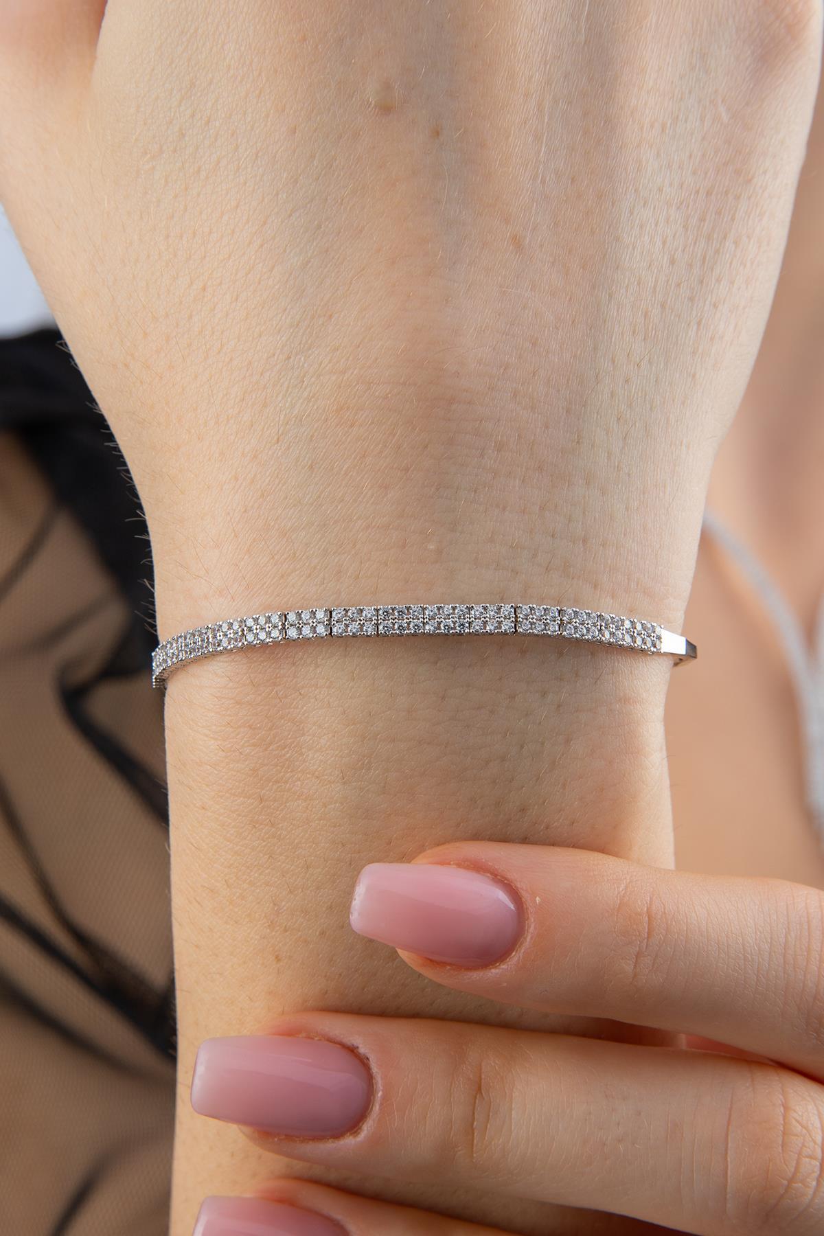 14 Ayar Altın Çift Sıra Su Yolu Set (Kolye, Bileklik ve Küpe) - Fiyonk Kuyumculuk (1)