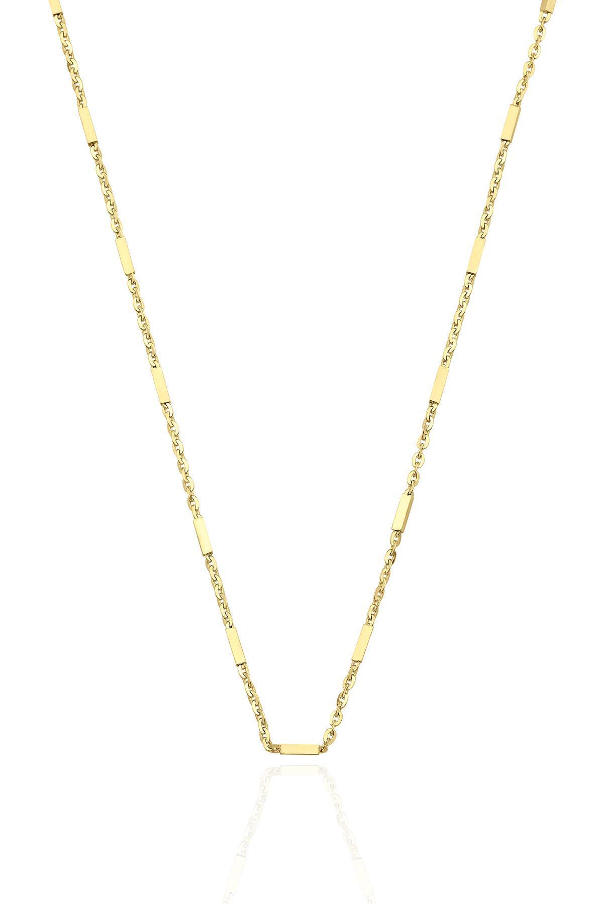 14 Ayar Altın Çubuklu Zincir Erkek Kolye - Fiyonk Kuyumculuk (1)