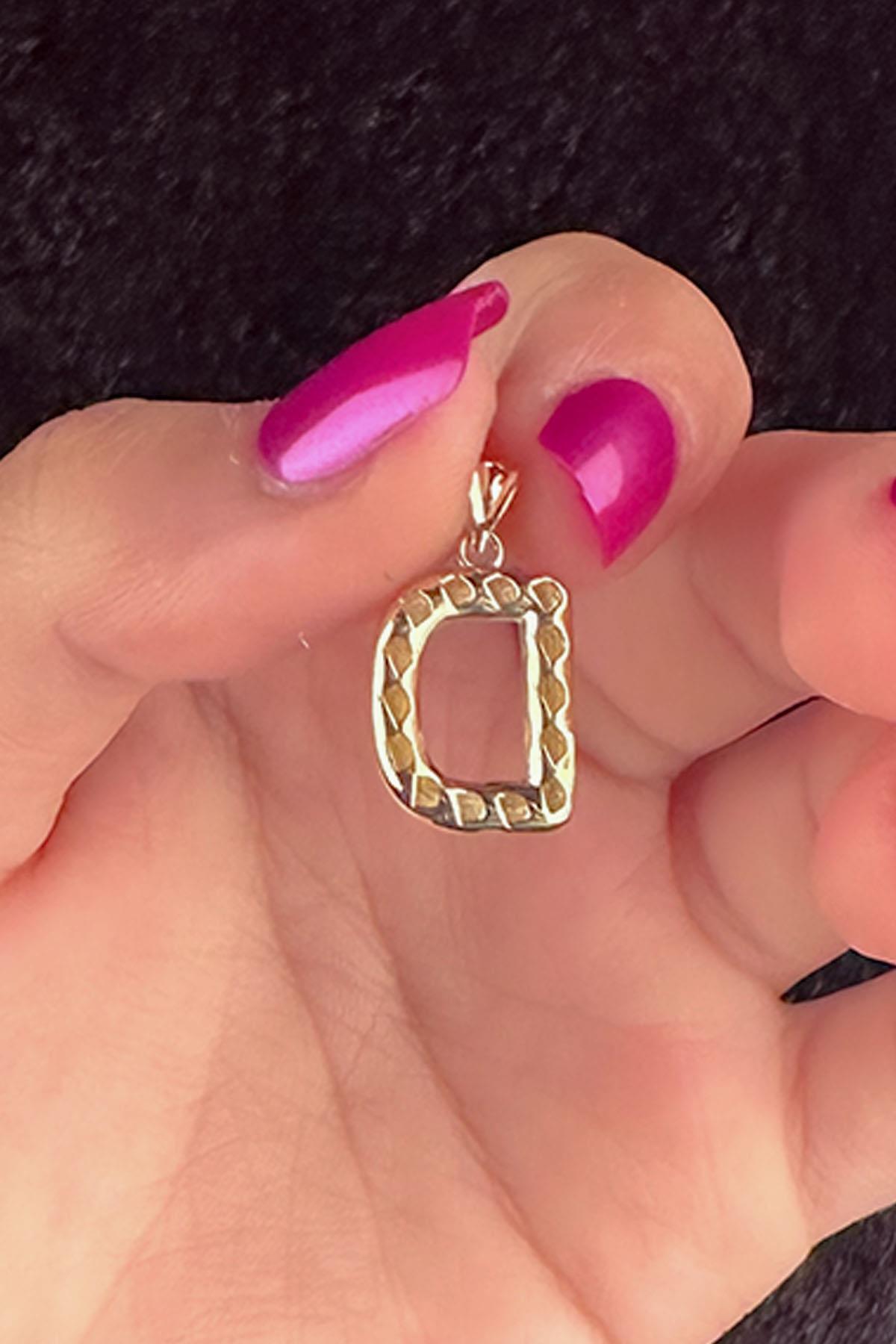 14 Ayar Altın D Harf Kolye Ucu - Fiyonk Kuyumculuk (1)