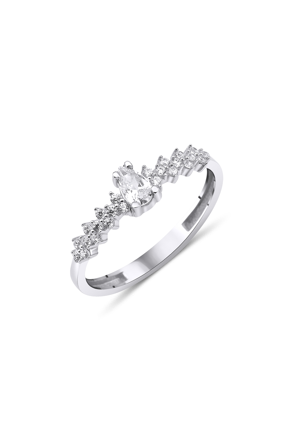 14 Ayar Altın Damla Taş Detaylı Yüzük - Fiyonk Kuyumculuk (1)