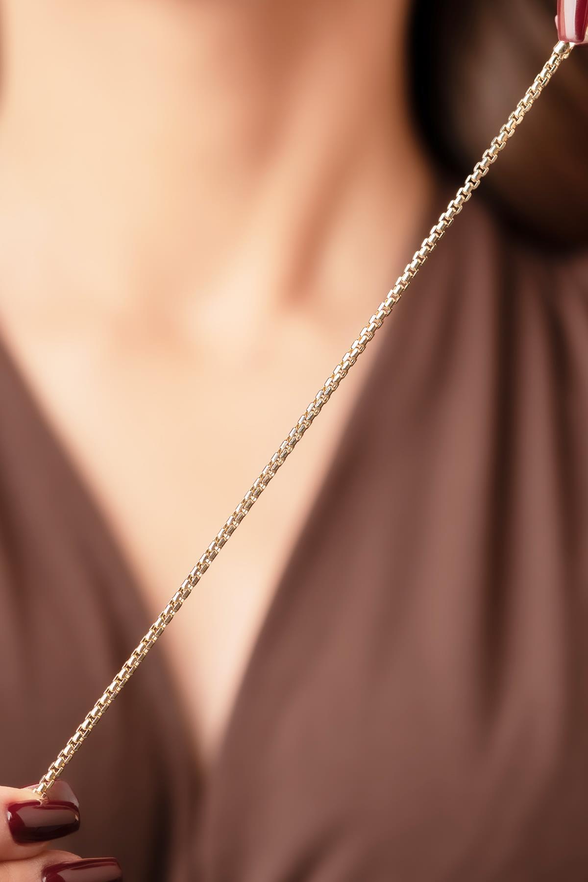 14 Ayar Altın Desenli Küp Zincir Bileklik 2.55 mm - Fiyonk Kuyumculuk (1)