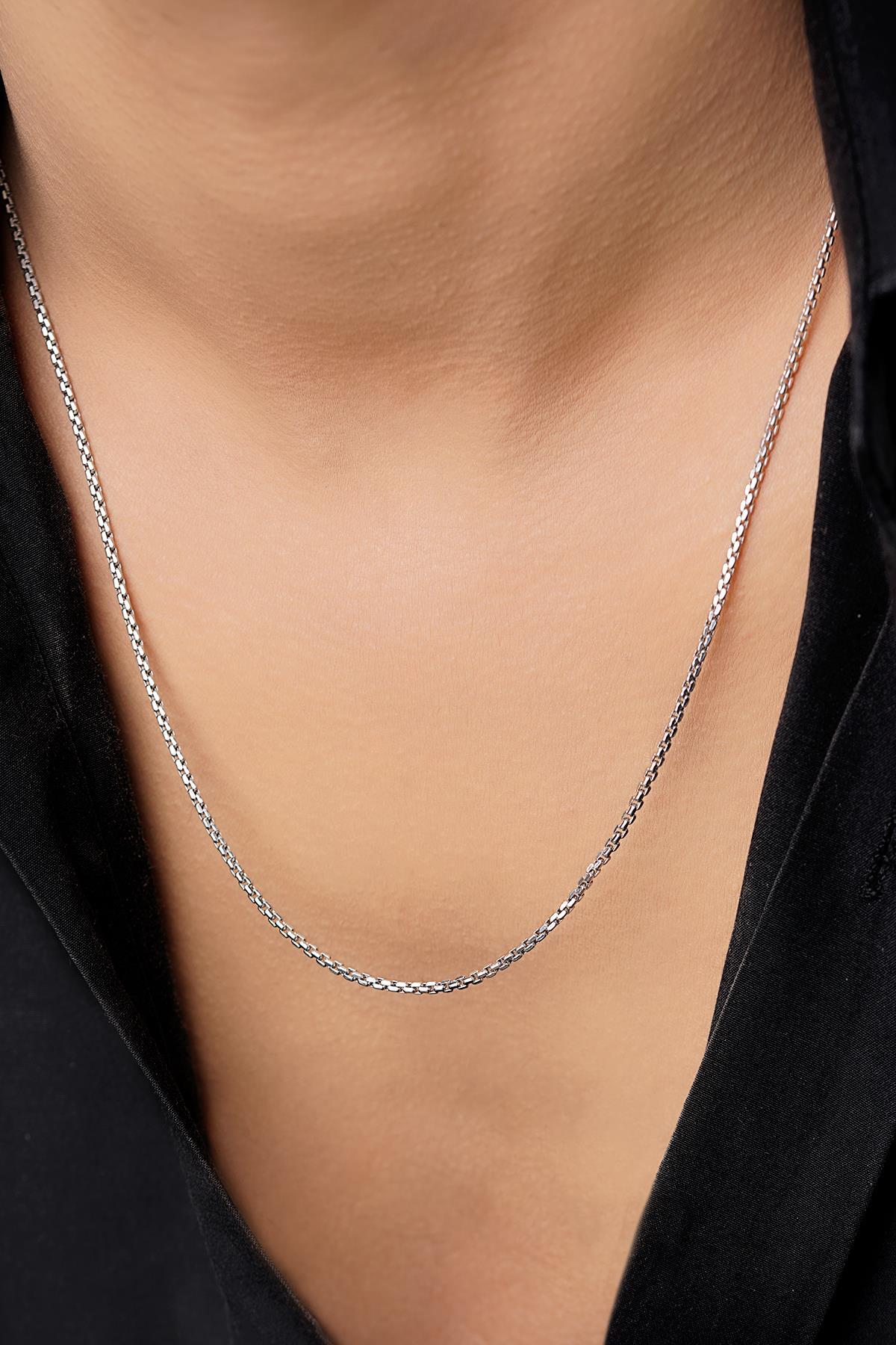 14 Ayar Altın Desenli Küp Zincir Erkek Kolye - Fiyonk Kuyumculuk (1)