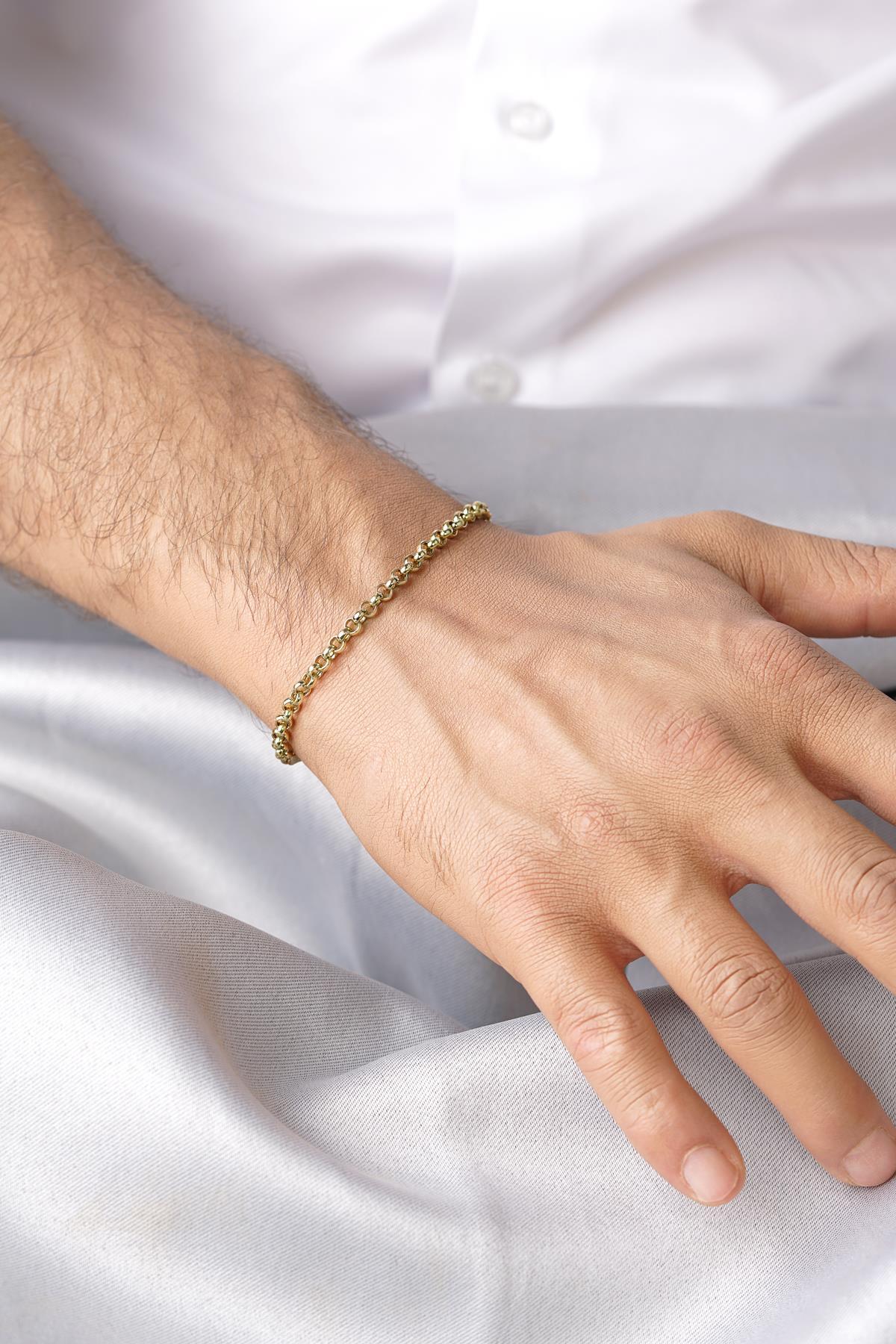 14 Ayar Altın Doch Erkek Bileklik 3.90 mm - Fiyonk Kuyumculuk