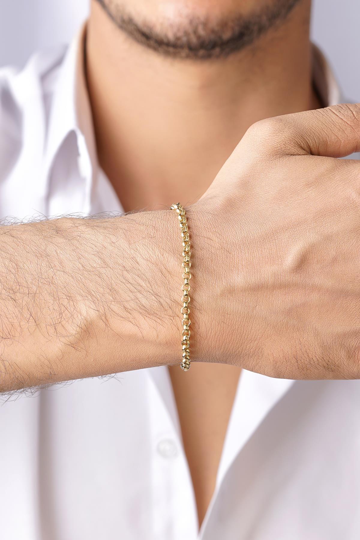 14 Ayar Altın Doch Zincir Erkek Bileklik - Fiyonk Kuyumculuk (1)