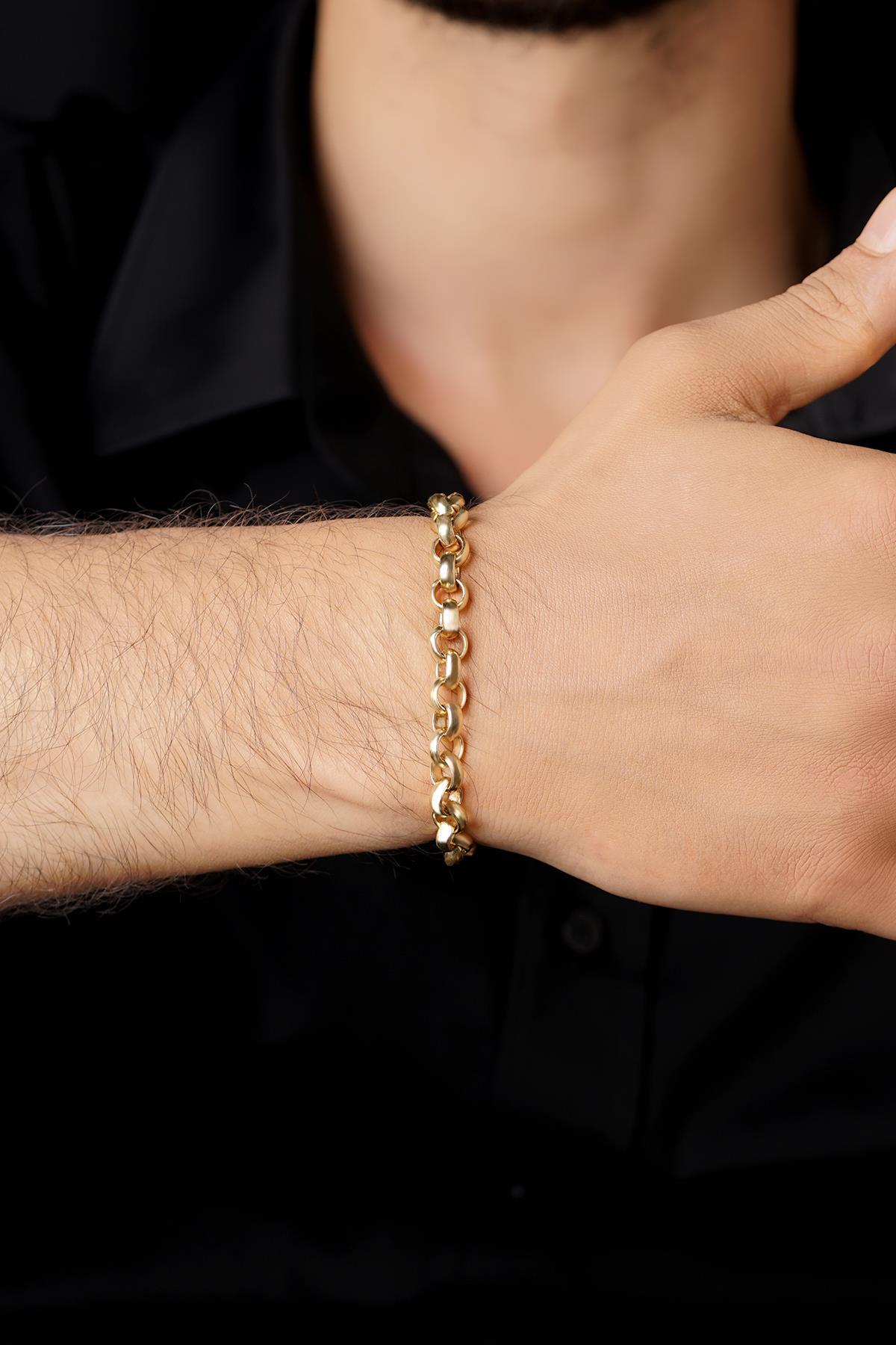 14 Ayar Altın Doch Zincir Erkek Bileklik 7.40 mm - Fiyonk Kuyumculuk (1)