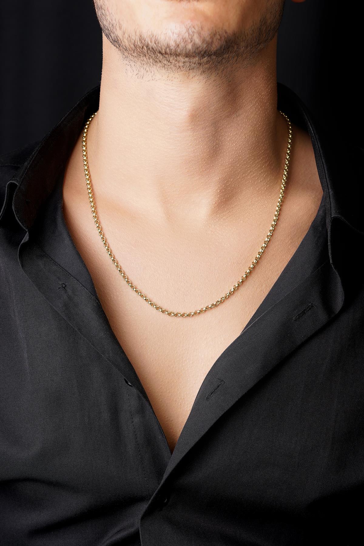 14 Ayar Altın Doch Zincir Erkek Kolye 3,50 mm - Fiyonk Kuyumculuk