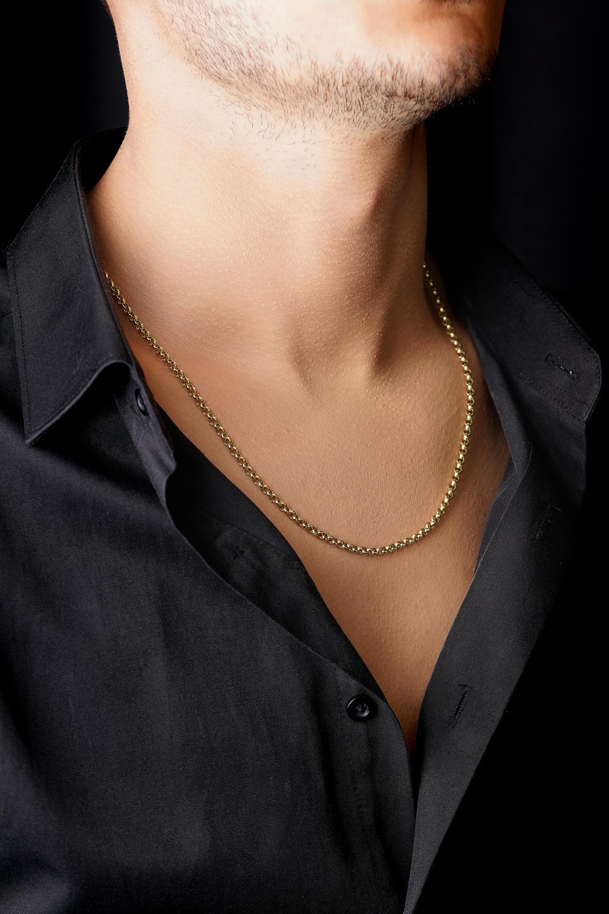 14 Ayar Altın Doch Zincir Erkek Kolye 3,50 mm - Fiyonk Kuyumculuk (1)