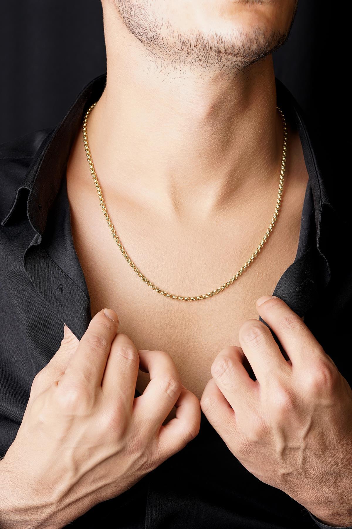 14 Ayar Altın Doch Zincir Erkek Kolye 3,50 mm - Fiyonk Kuyumculuk (1)