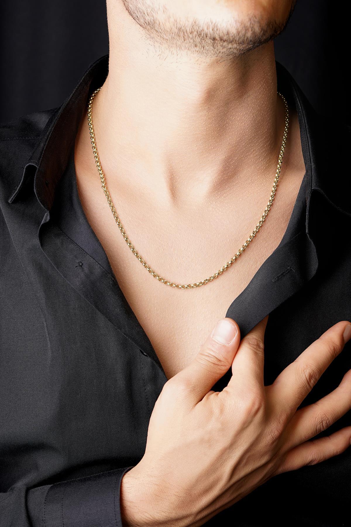 14 Ayar Altın Doch Zincir Erkek Kolye 3,50 mm - Fiyonk Kuyumculuk (1)