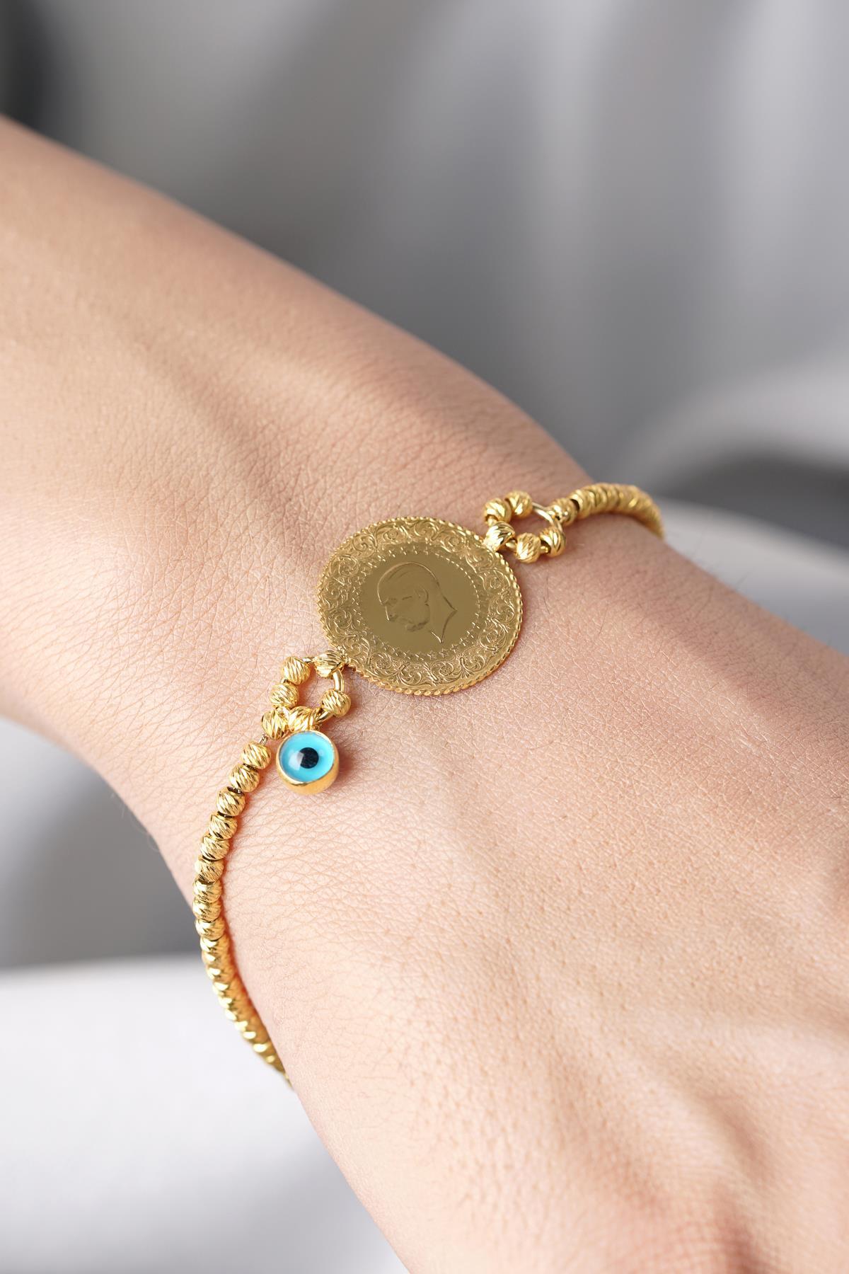 14 Ayar Altın Dorika Toplu Çeyrek Altın Bileklik