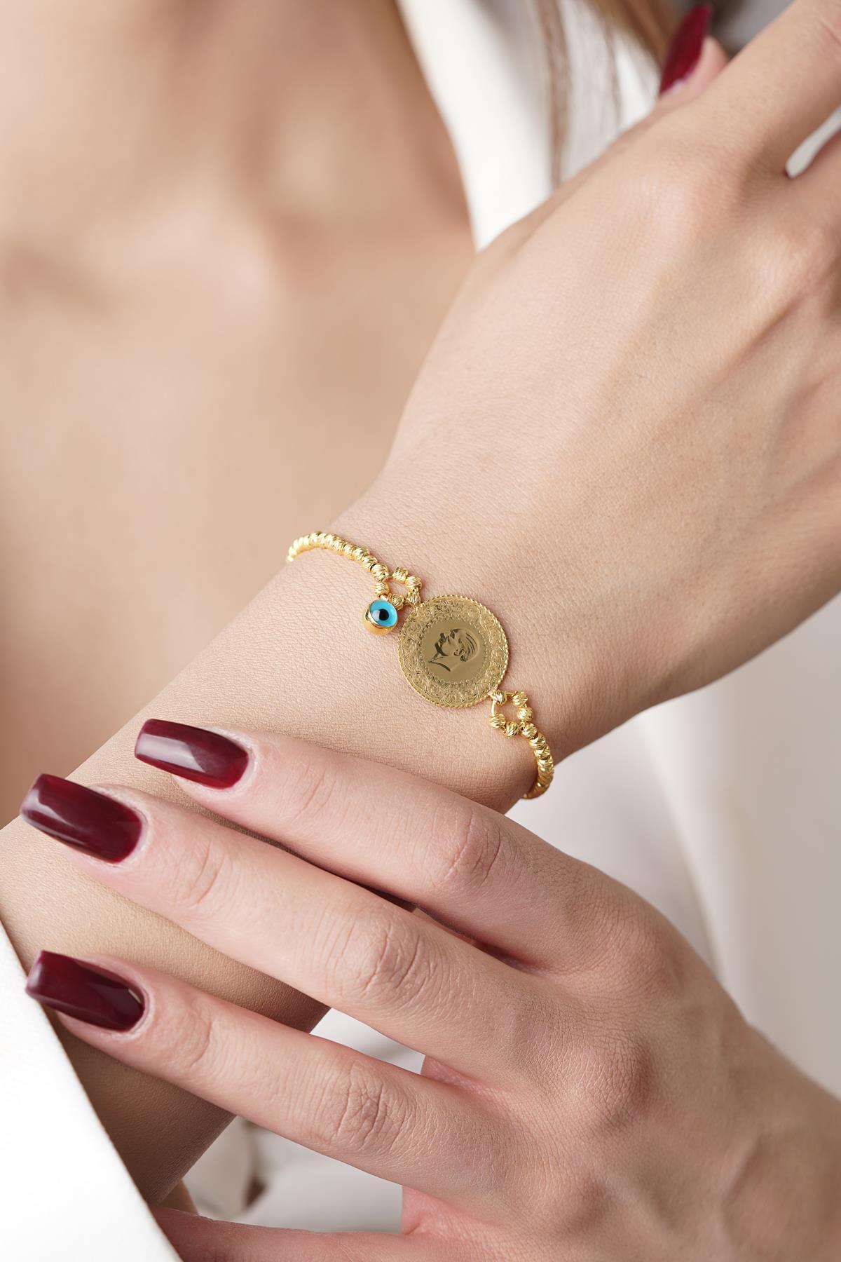 14 Ayar Altın Dorika Toplu Çeyrek Altın Bileklik - Fiyonk Kuyumculuk (1)