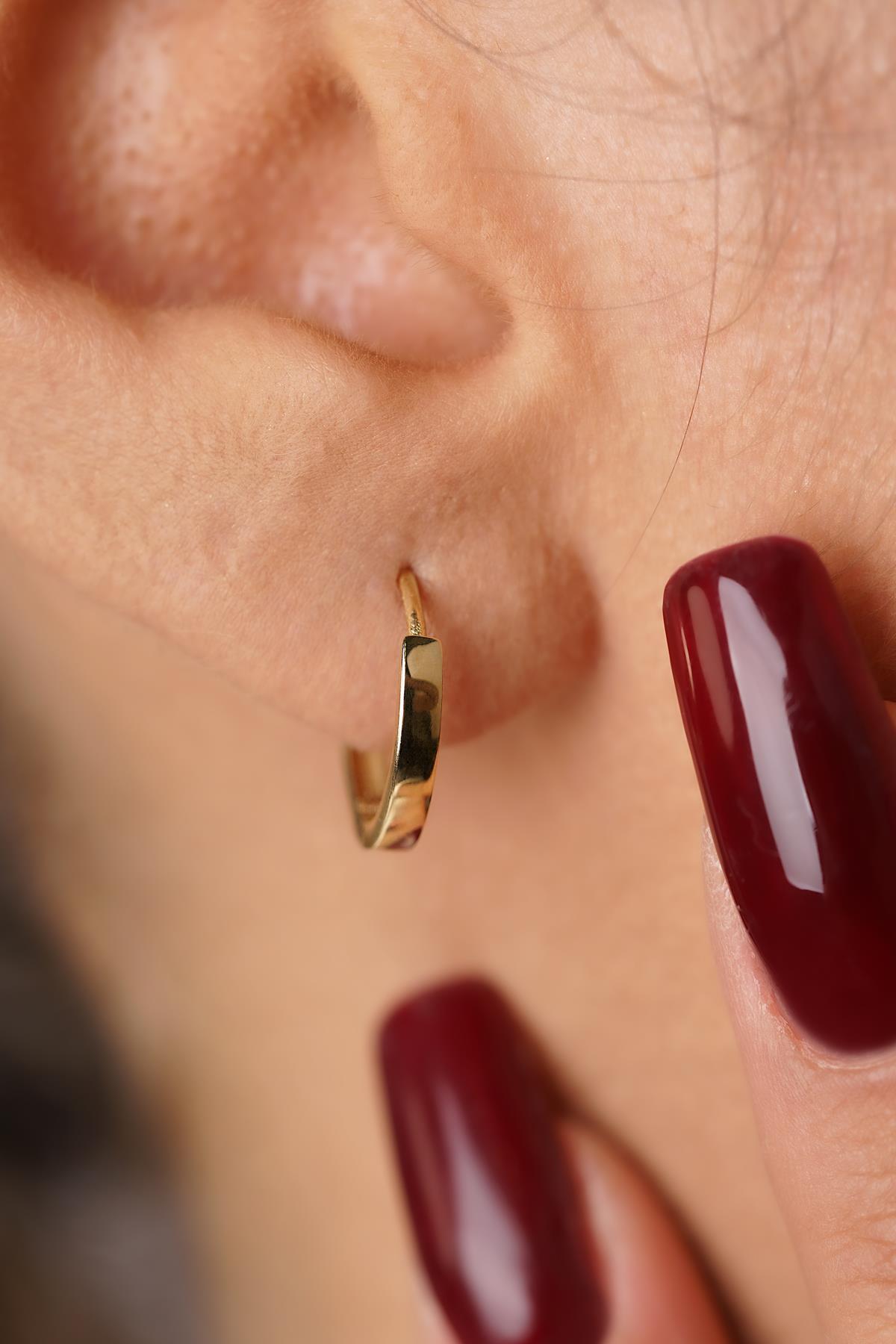 14 Ayar Altın Düz Halka Küpe - Fiyonk Kuyumculuk (1)