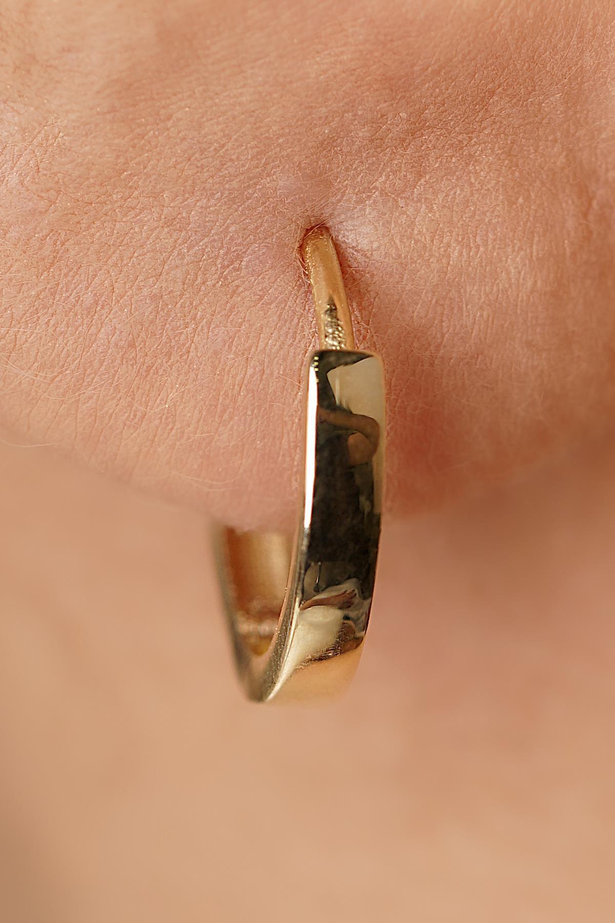 14 Ayar Altın Düz Halka Küpe - Fiyonk Kuyumculuk (1)