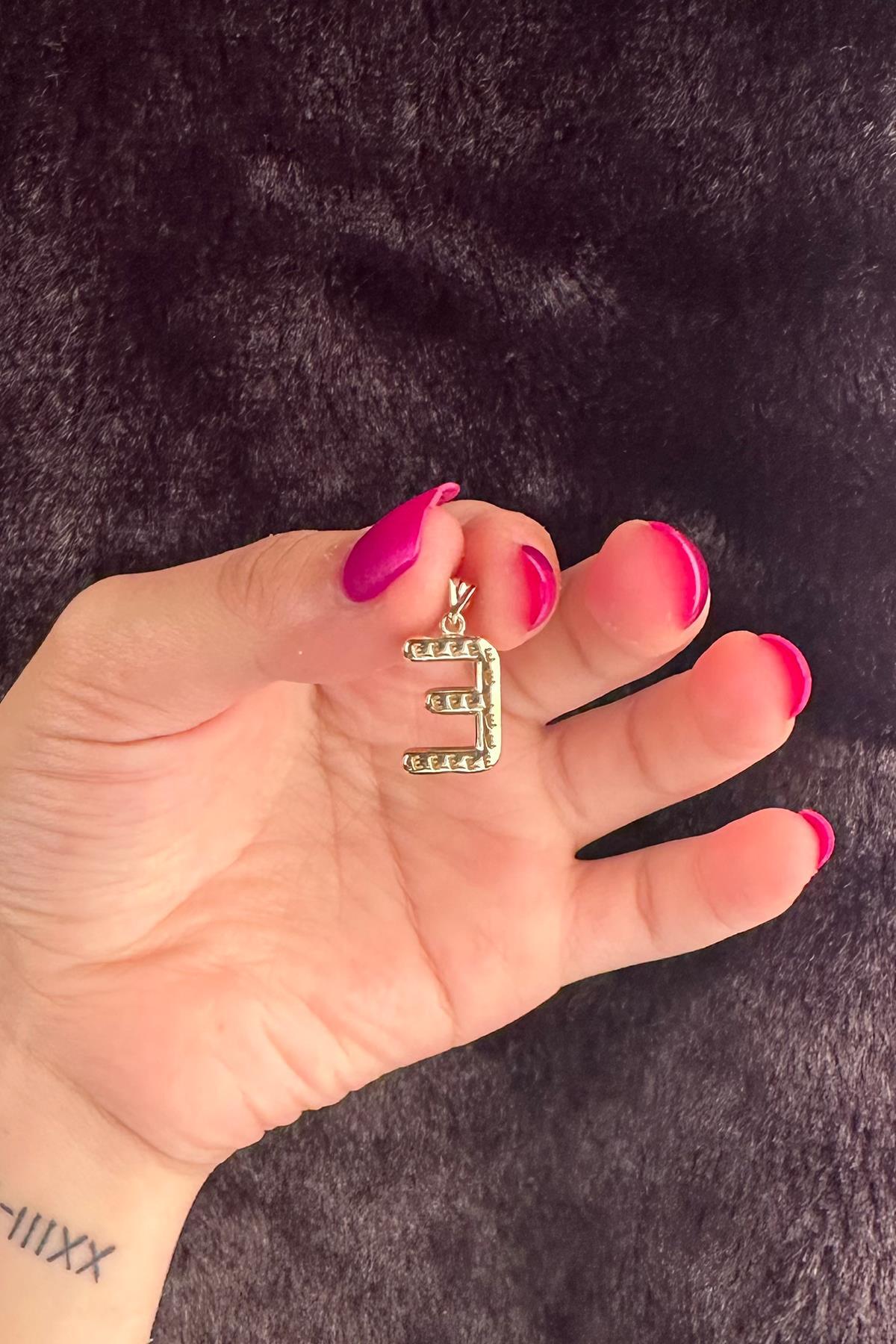 14 Ayar Altın E Harf Kolye Ucu - Fiyonk Kuyumculuk (1)