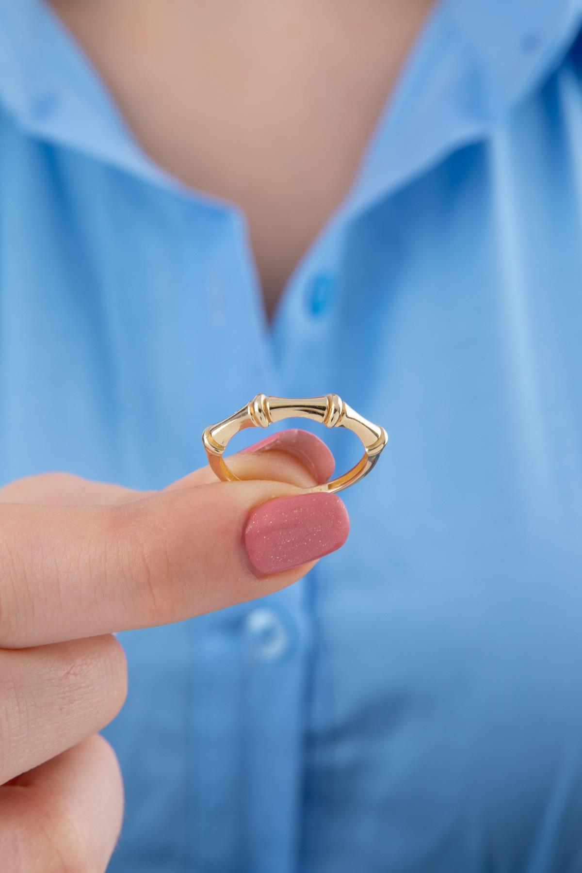 14 Ayar Altın Eklem Kemik Yüzük - Fiyonk Kuyumculuk (1)