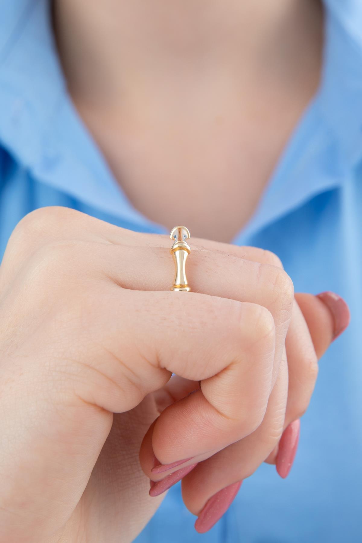 14 Ayar Altın Eklem Kemik Yüzük - Fiyonk Kuyumculuk (1)