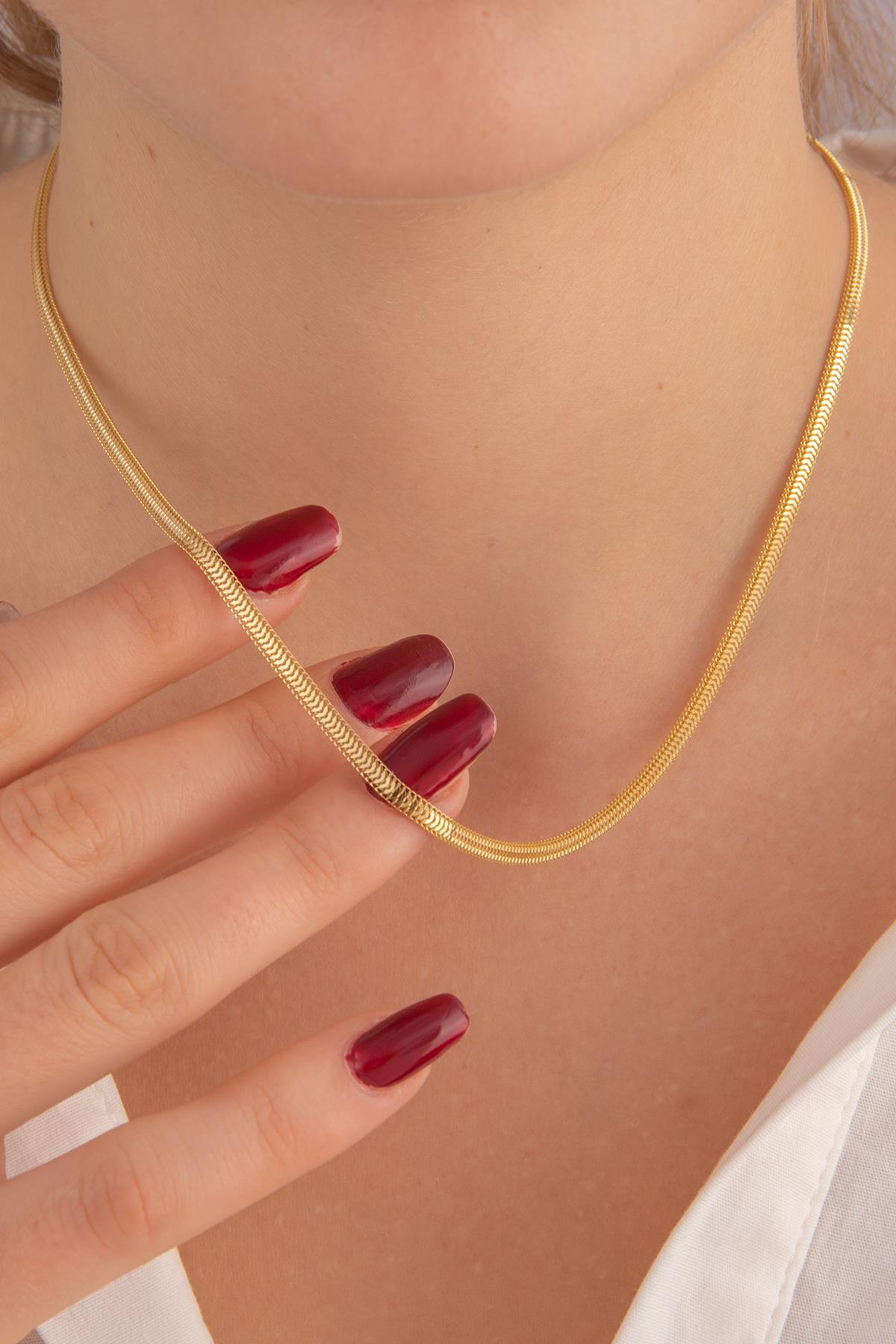 14 Ayar Altın Ela Kolye - Fiyonk Kuyumculuk (1)