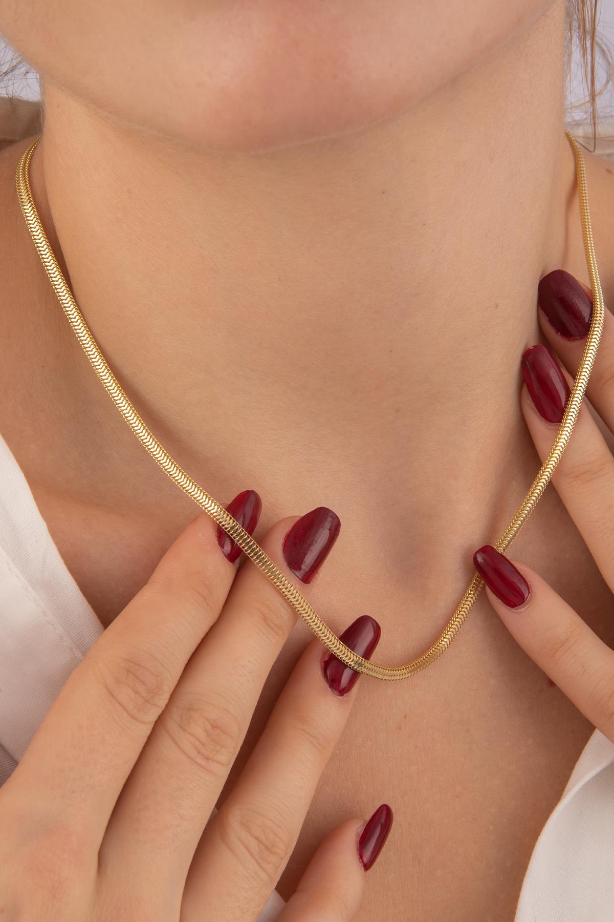 14 Ayar Altın Ela Kolye - Fiyonk Kuyumculuk (1)