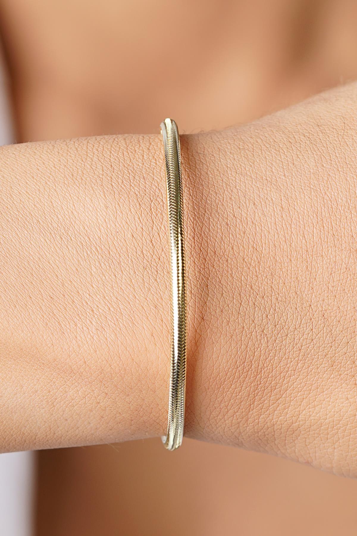 14 Ayar Altın Esnek İtalyan Bileklik - Fiyonk Kuyumculuk