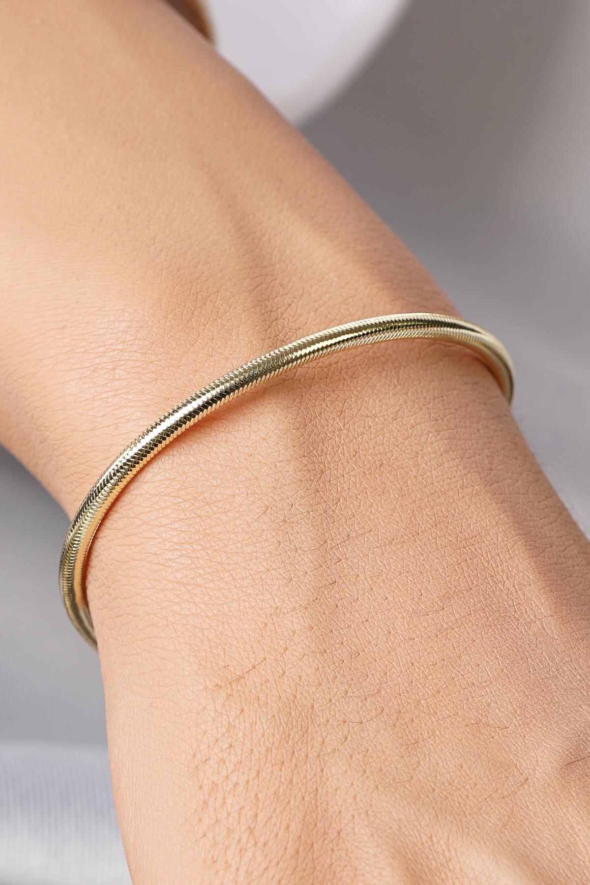 14 Ayar Altın Esnek İtalyan Bileklik - Fiyonk Kuyumculuk (1)