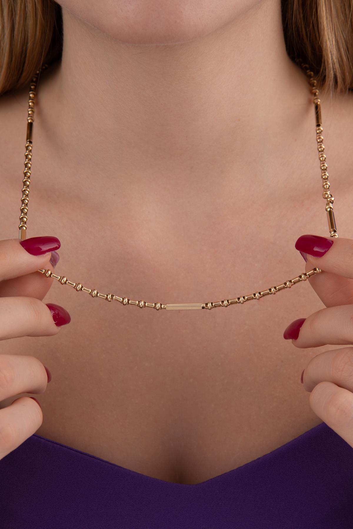 14 Ayar Altın Essence Roller Kolye - Fiyonk Kuyumculuk (1)