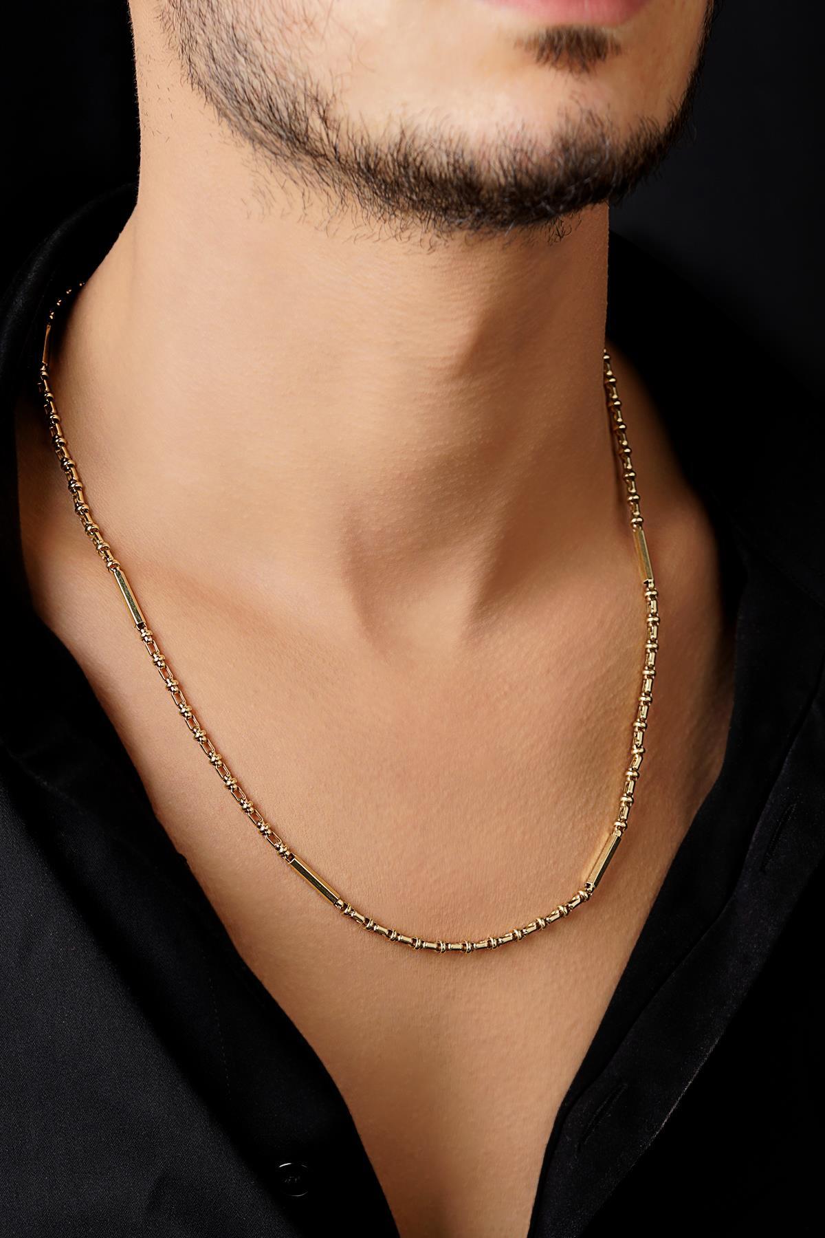 14 Ayar Altın Essence Roller Zincir Erkek Kolye - Fiyonk Kuyumculuk