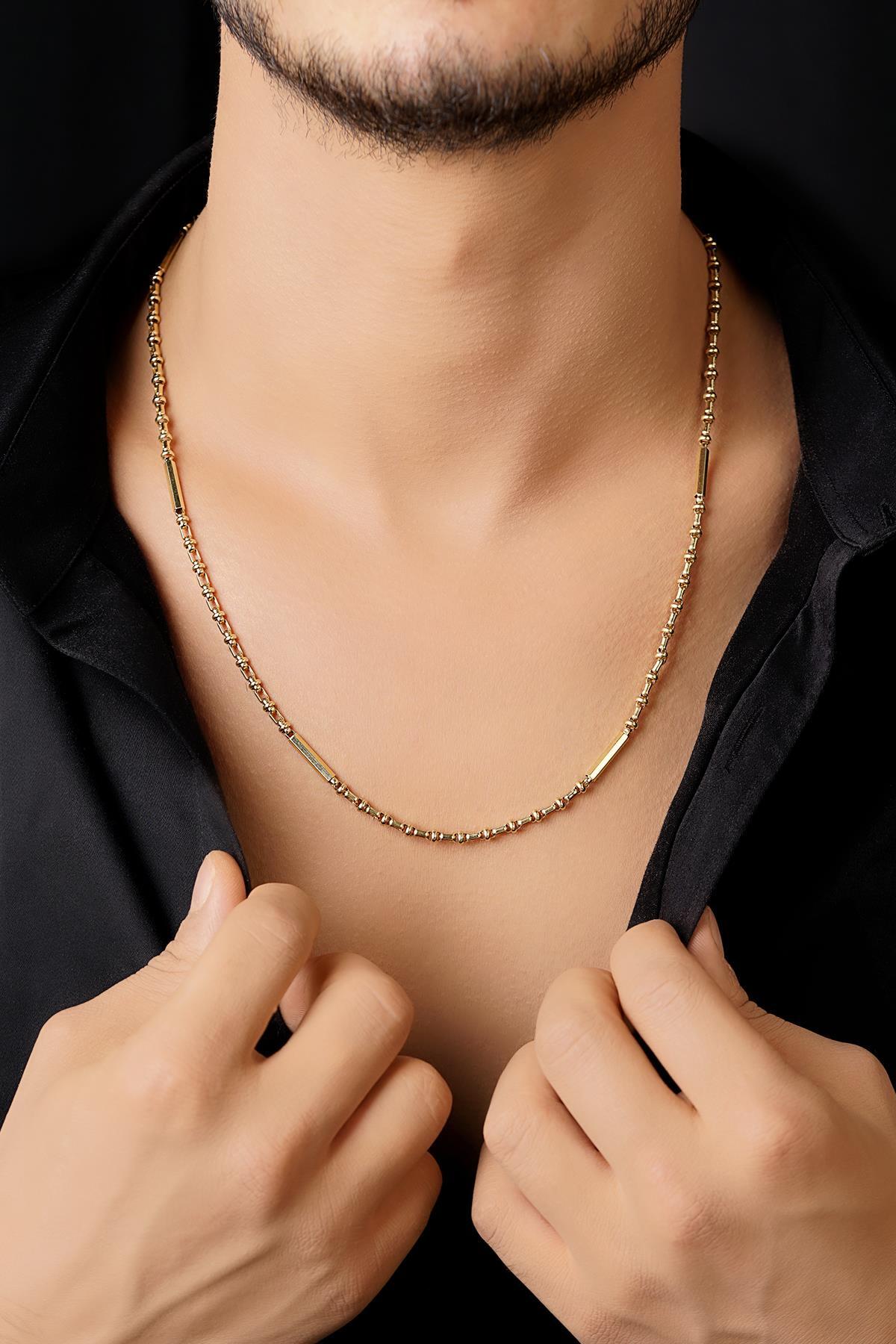 14 Ayar Altın Essence Roller Zincir Erkek Kolye - Fiyonk Kuyumculuk (1)