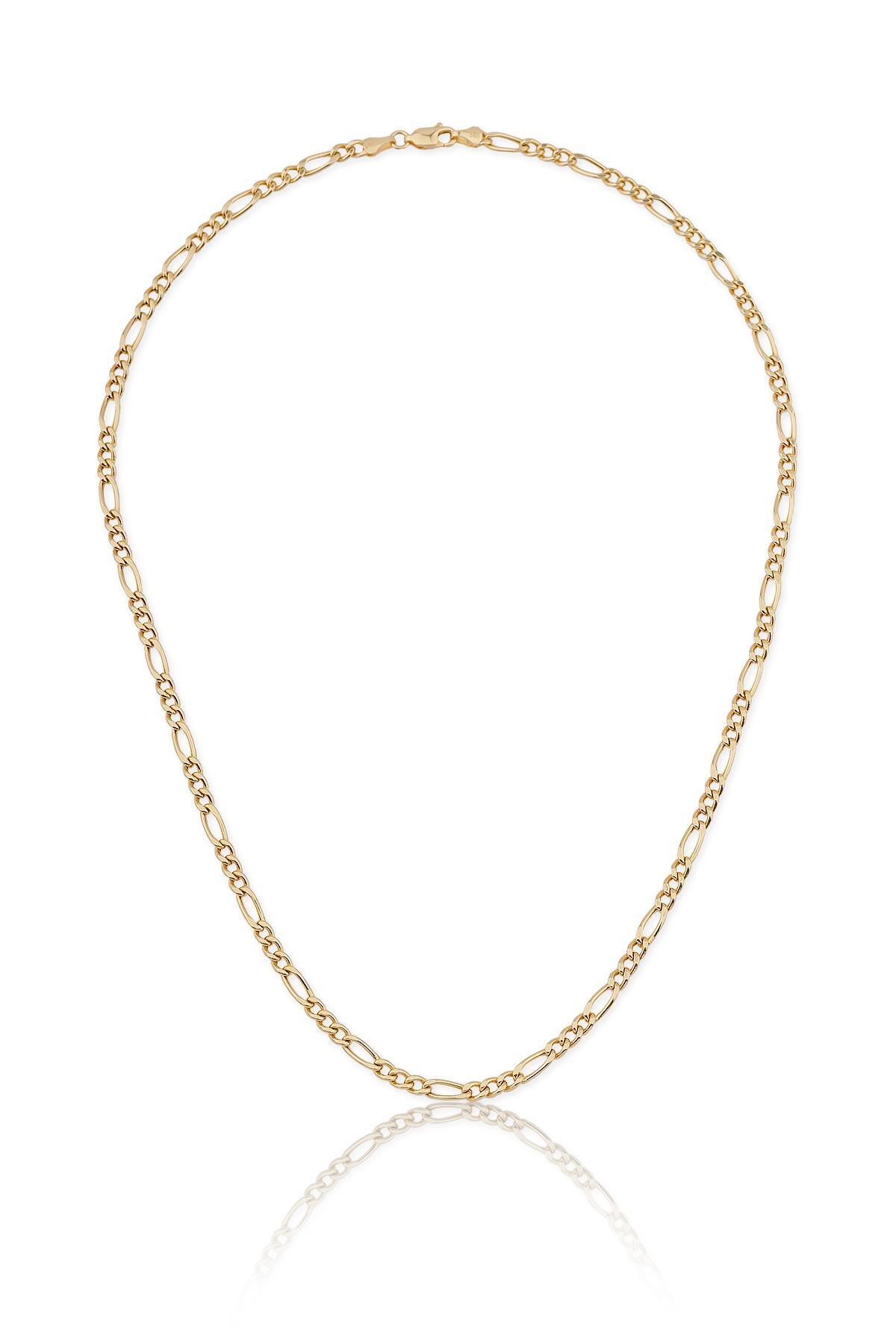 14 Ayar Altın Figaro Zincir Kolye 3.50 mm