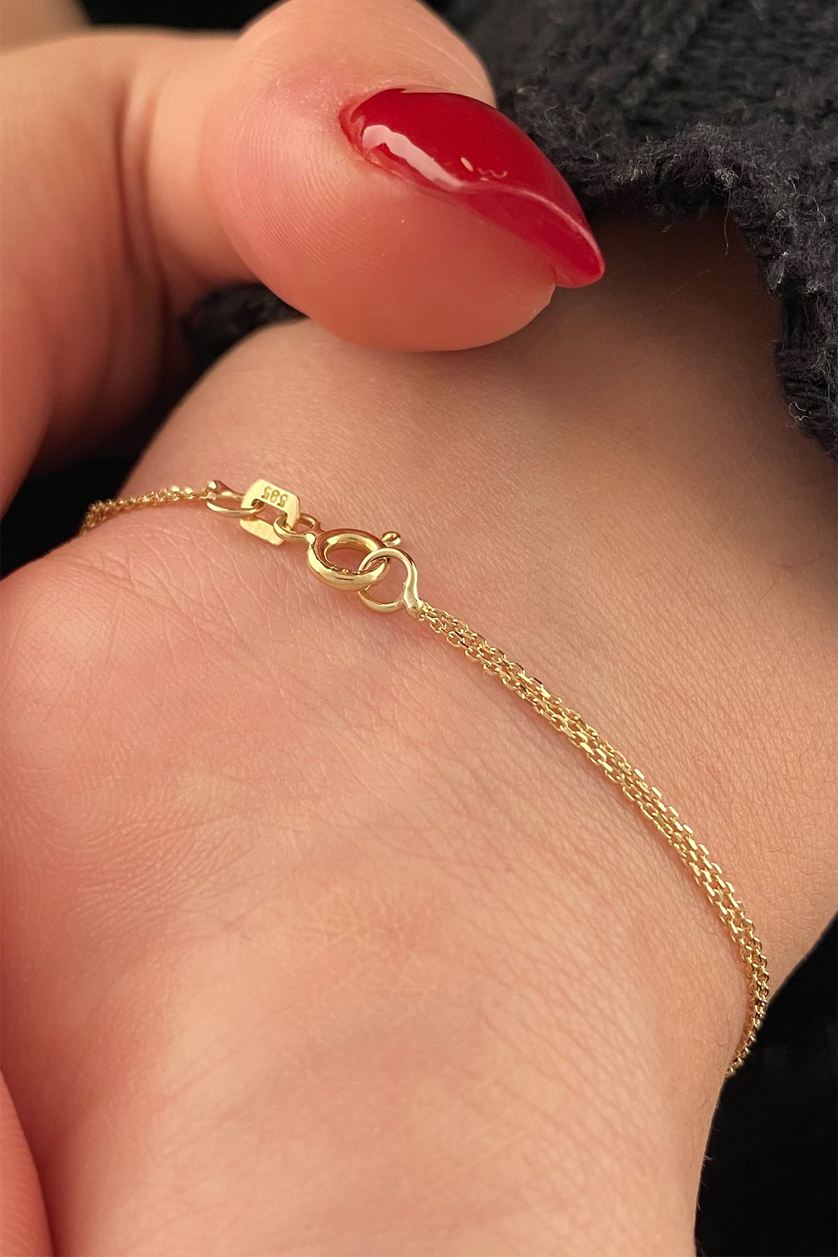 14 Ayar Altın Firuze Taş Detaylı Kelebek Bileklik - Fiyonk Kuyumculuk (1)