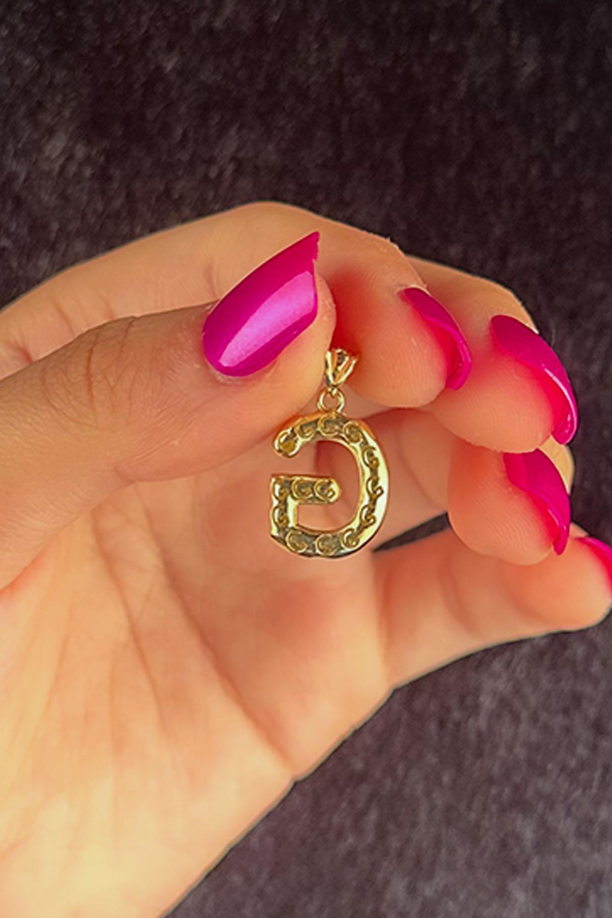 14 Ayar Altın G Harf Kolye Ucu - Fiyonk Kuyumculuk (1)