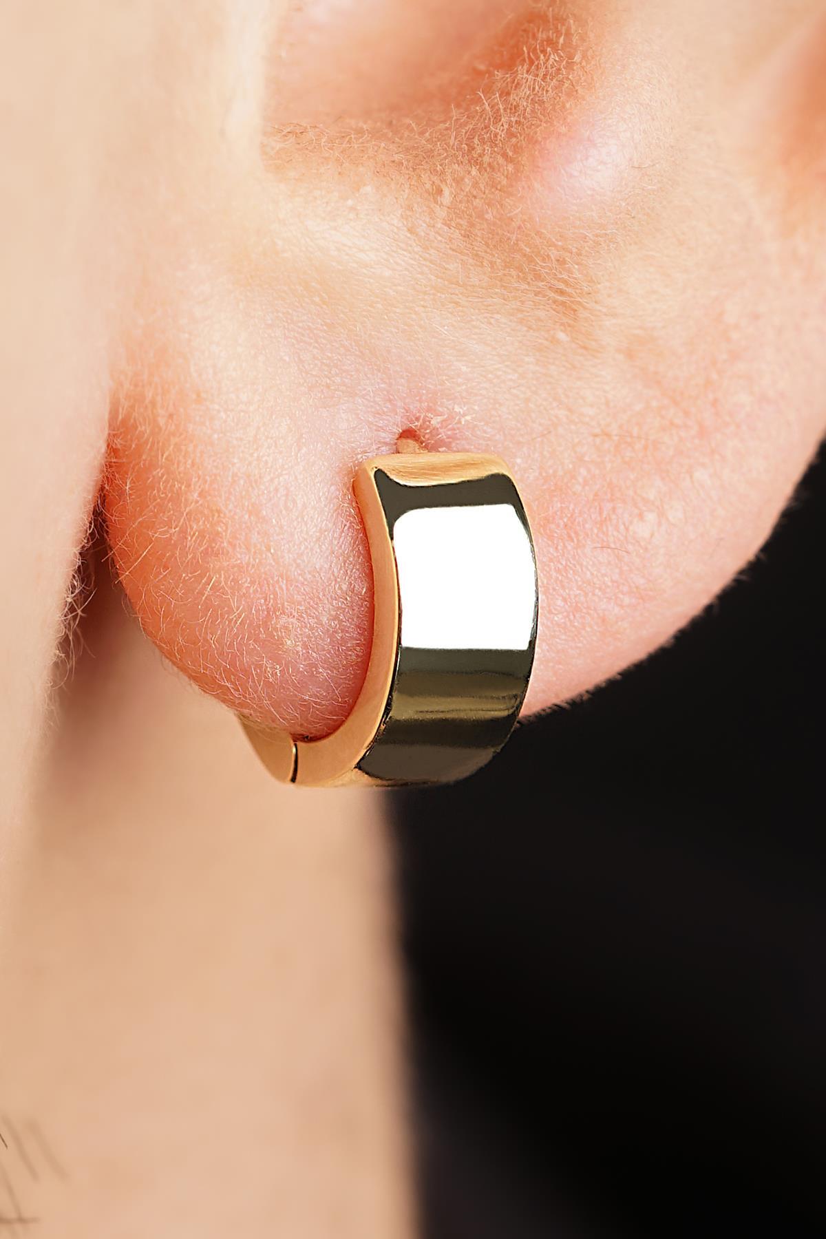 14 Ayar Altın Geniş Halka Küpe Erkek - Fiyonk Kuyumculuk (1)