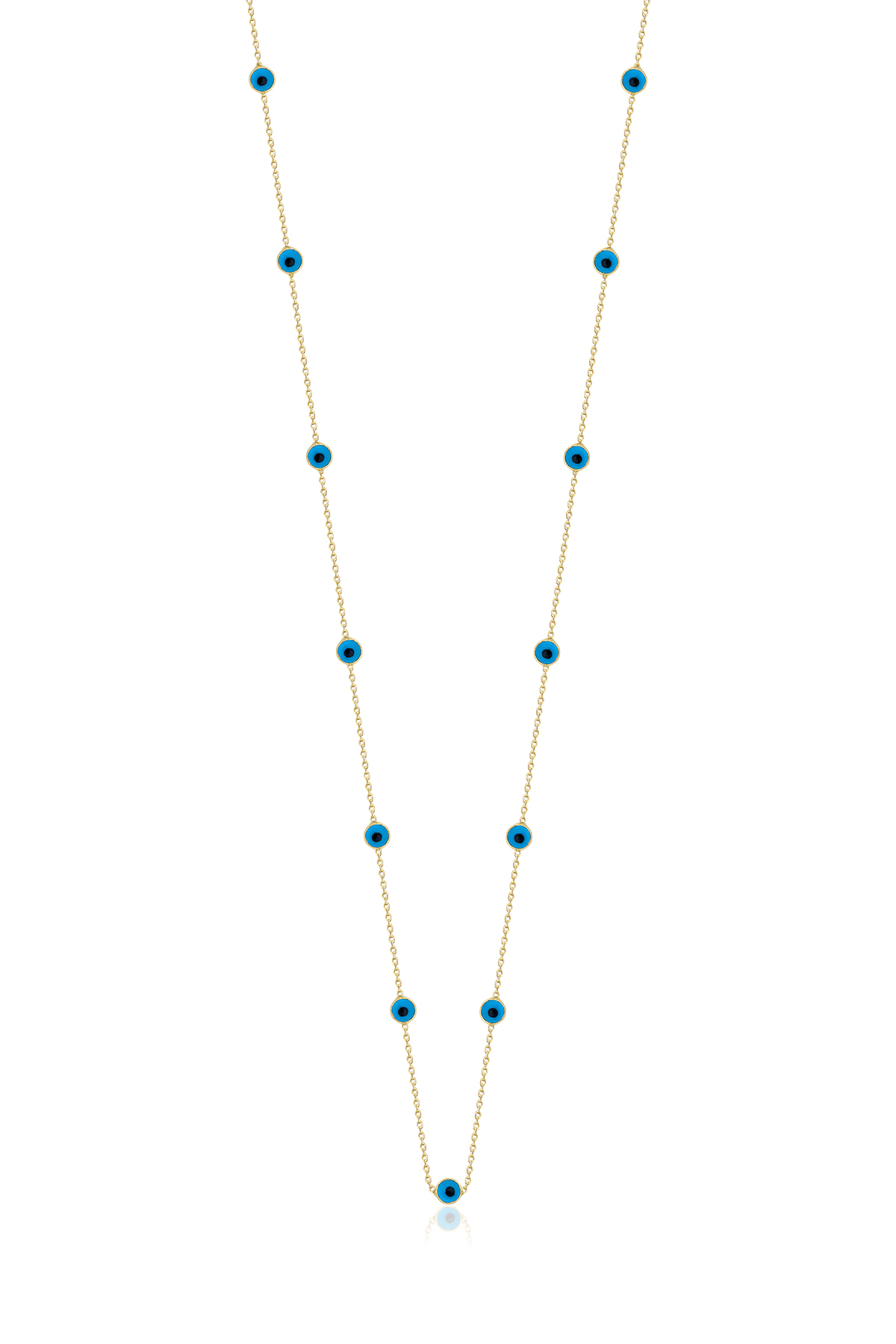 14 Ayar Altın Göz Sıralı Kolye - Fiyonk Kuyumculuk