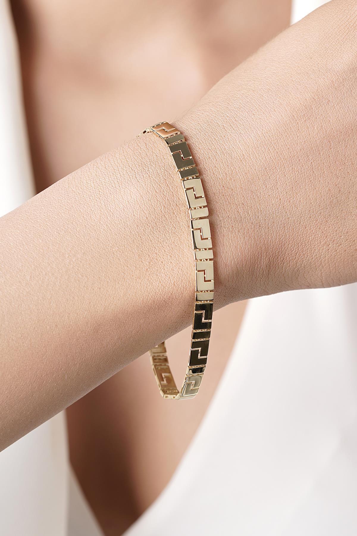 14 Ayar Altın Greek Bileklik - Fiyonk Kuyumculuk (1)