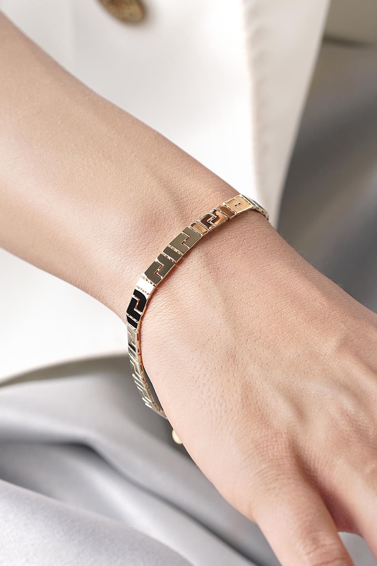 14 Ayar Altın Greek Bileklik - Fiyonk Kuyumculuk (1)