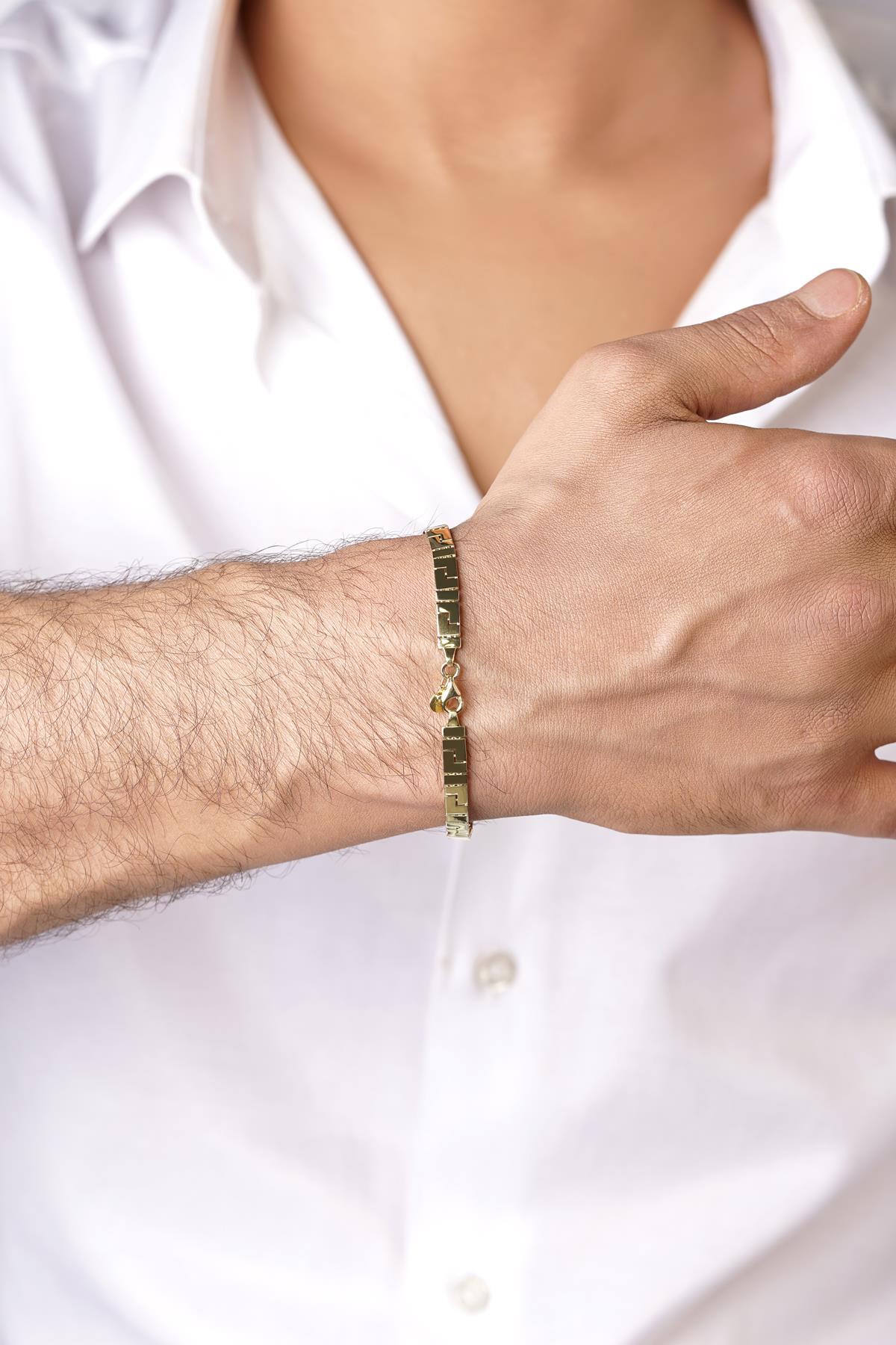 14 Ayar Altın Greek Erkek Bileklik - Fiyonk Kuyumculuk (1)