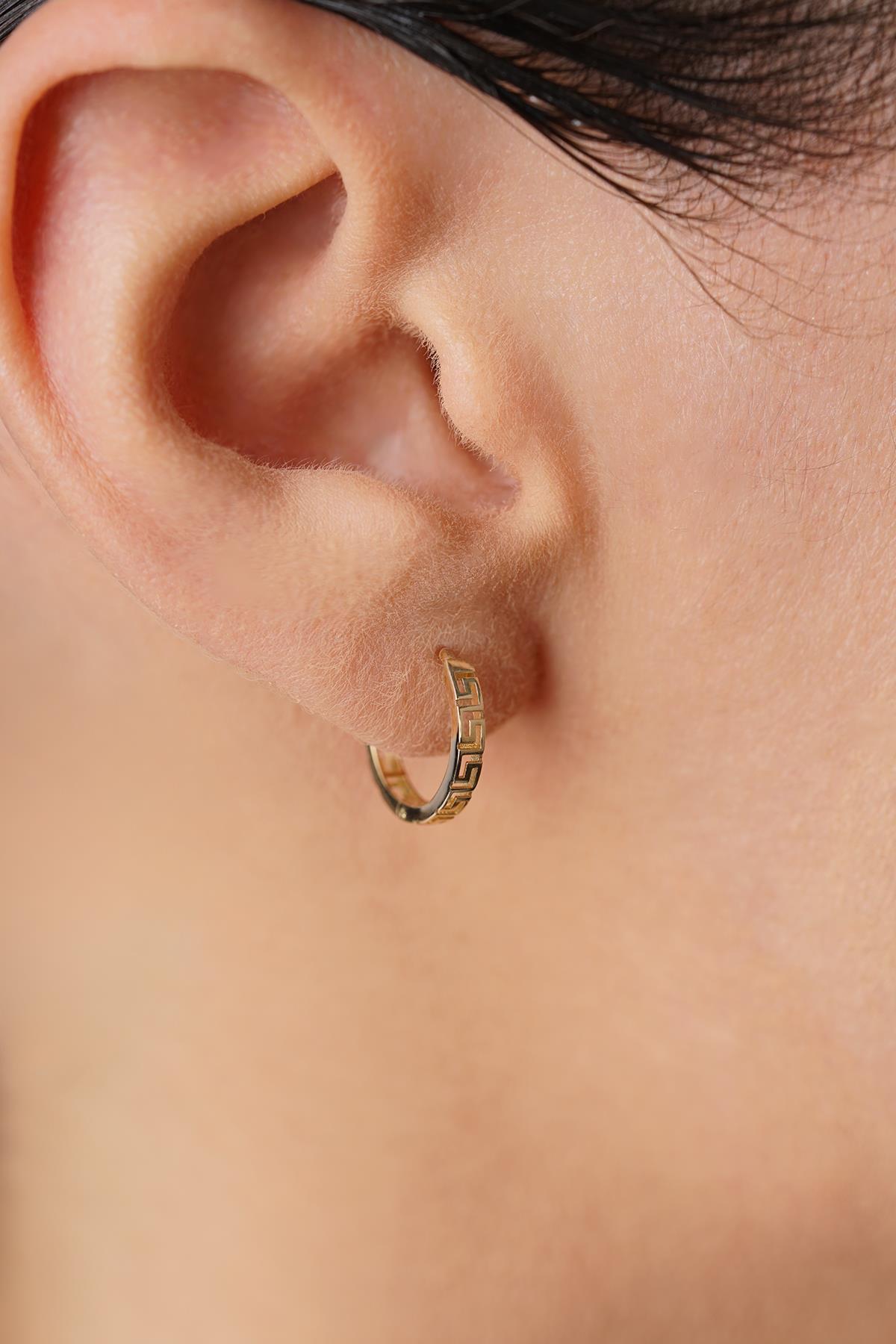 14 Ayar Altın Greek Halka Küpe - Fiyonk Kuyumculuk (1)