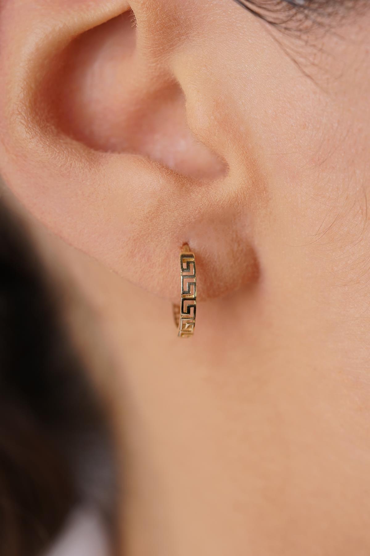 14 Ayar Altın Greek Halka Küpe - Fiyonk Kuyumculuk (1)