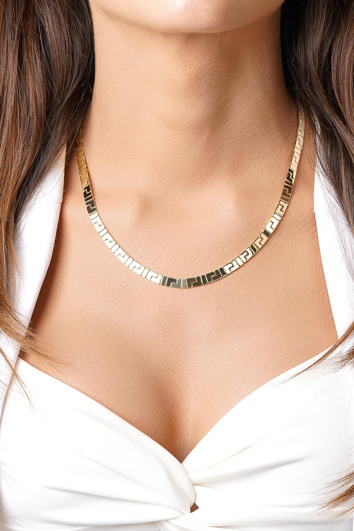 14 Ayar Altın Greek Kolye - Fiyonk Kuyumculuk (1)