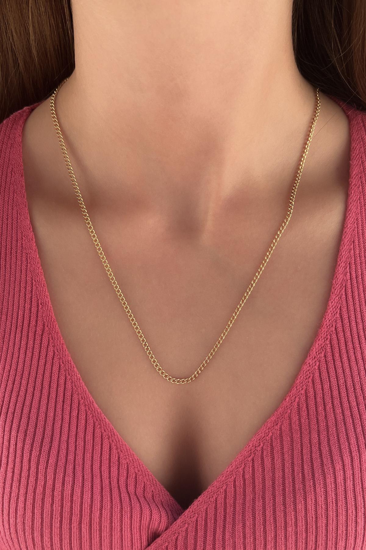 14 Ayar Altın Gurmet Zincir 2,45 mm - Fiyonk Kuyumculuk (1)