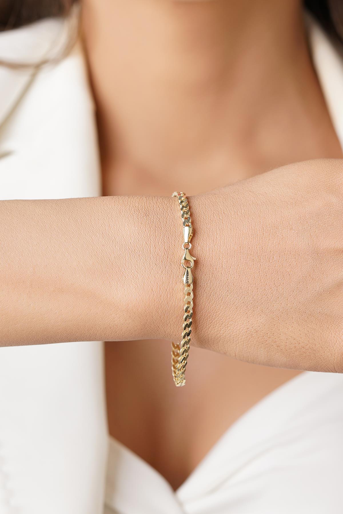 14 Ayar Altın Gurmet Zincir Bileklik 2.90 mm - Fiyonk Kuyumculuk (1)