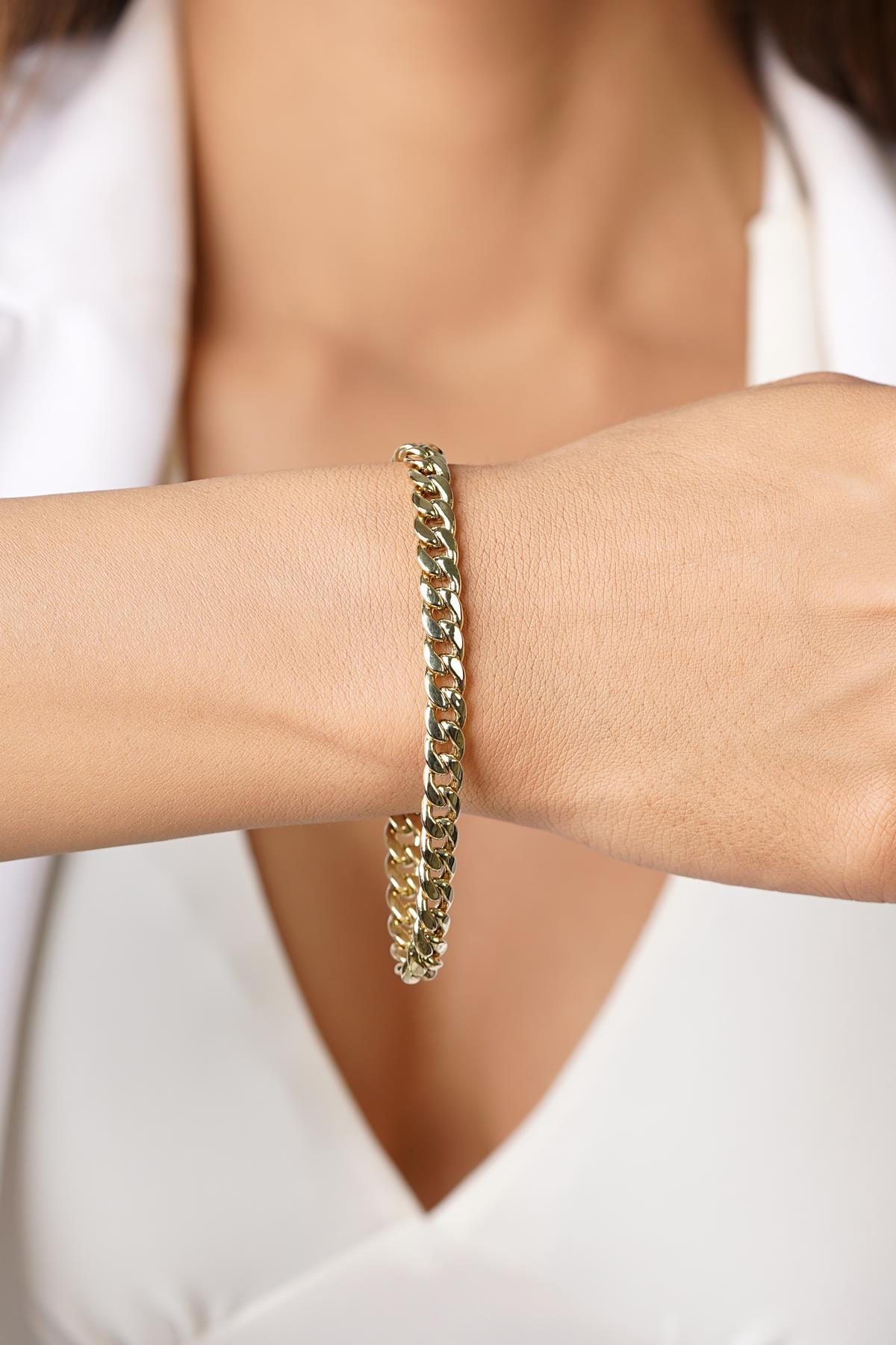 14 Ayar Altın Gurmet Zincir Bileklik 6.55 mm - Fiyonk Kuyumculuk (1)