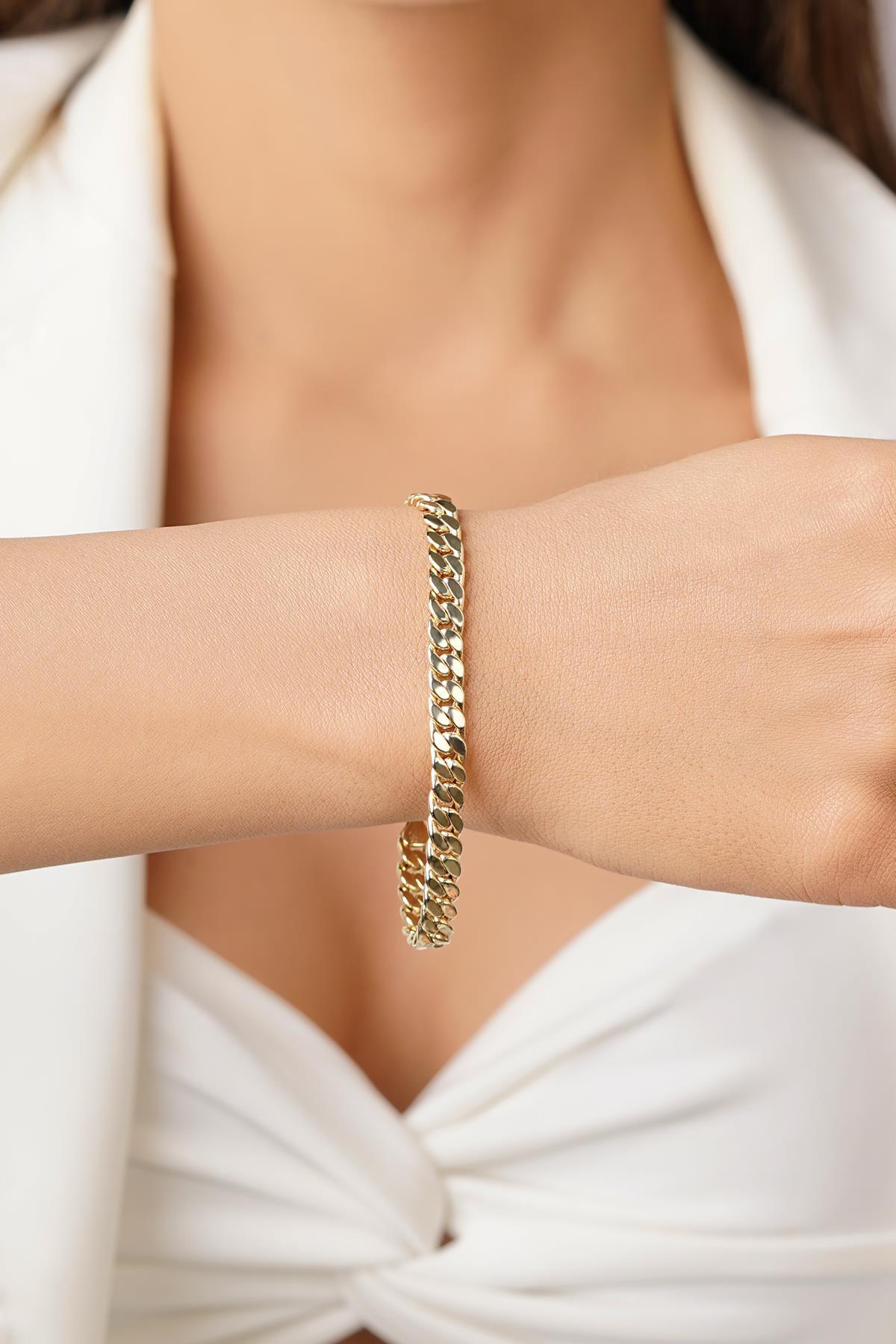 14 Ayar Altın Gurmet Zincir Bileklik 6,10 mm - Fiyonk Kuyumculuk (1)