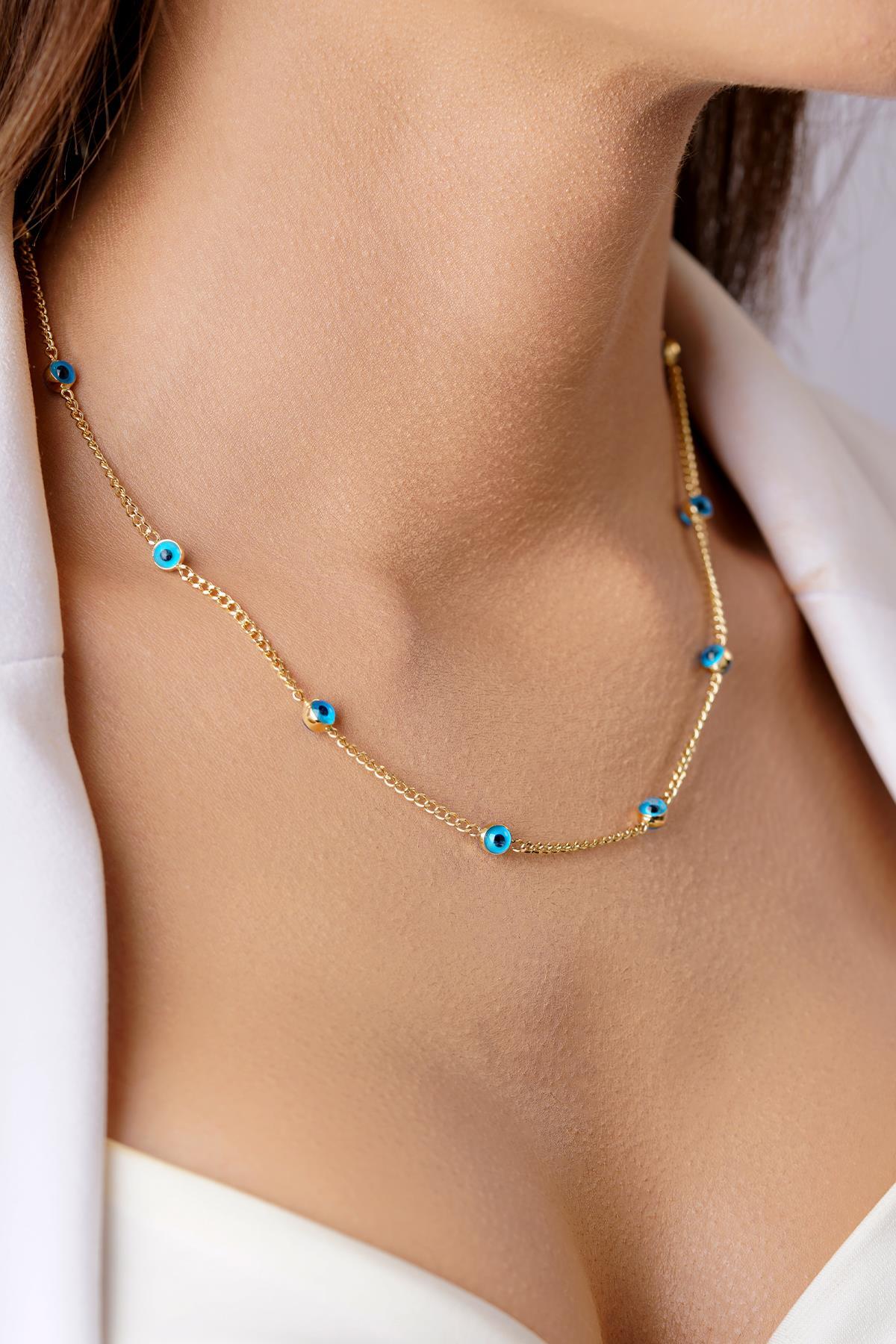 14 Ayar Altın Gurmet Zincirde Göz Detaylı Set - Fiyonk Kuyumculuk (1)