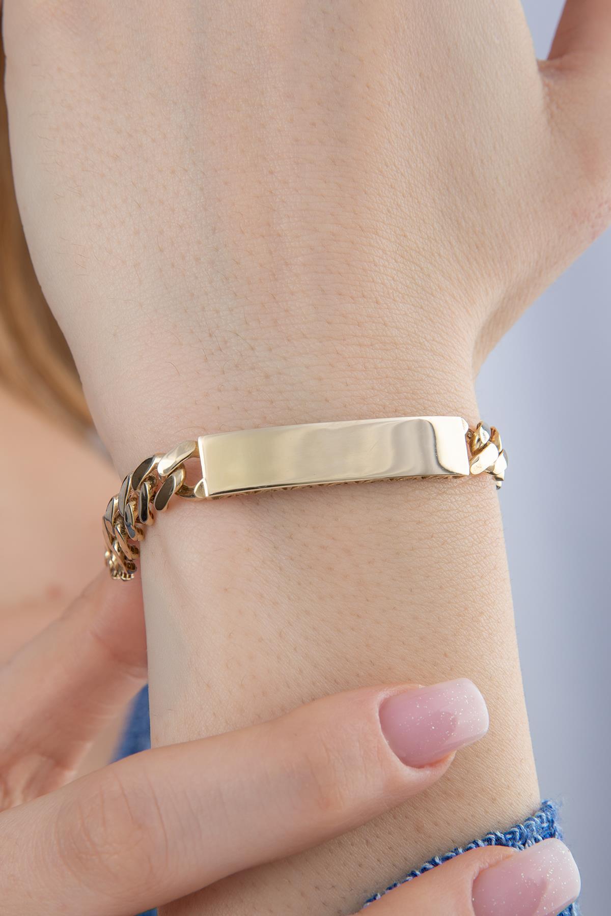 14 Ayar Altın Gurmet Zincirli Künye - Fiyonk Kuyumculuk (1)