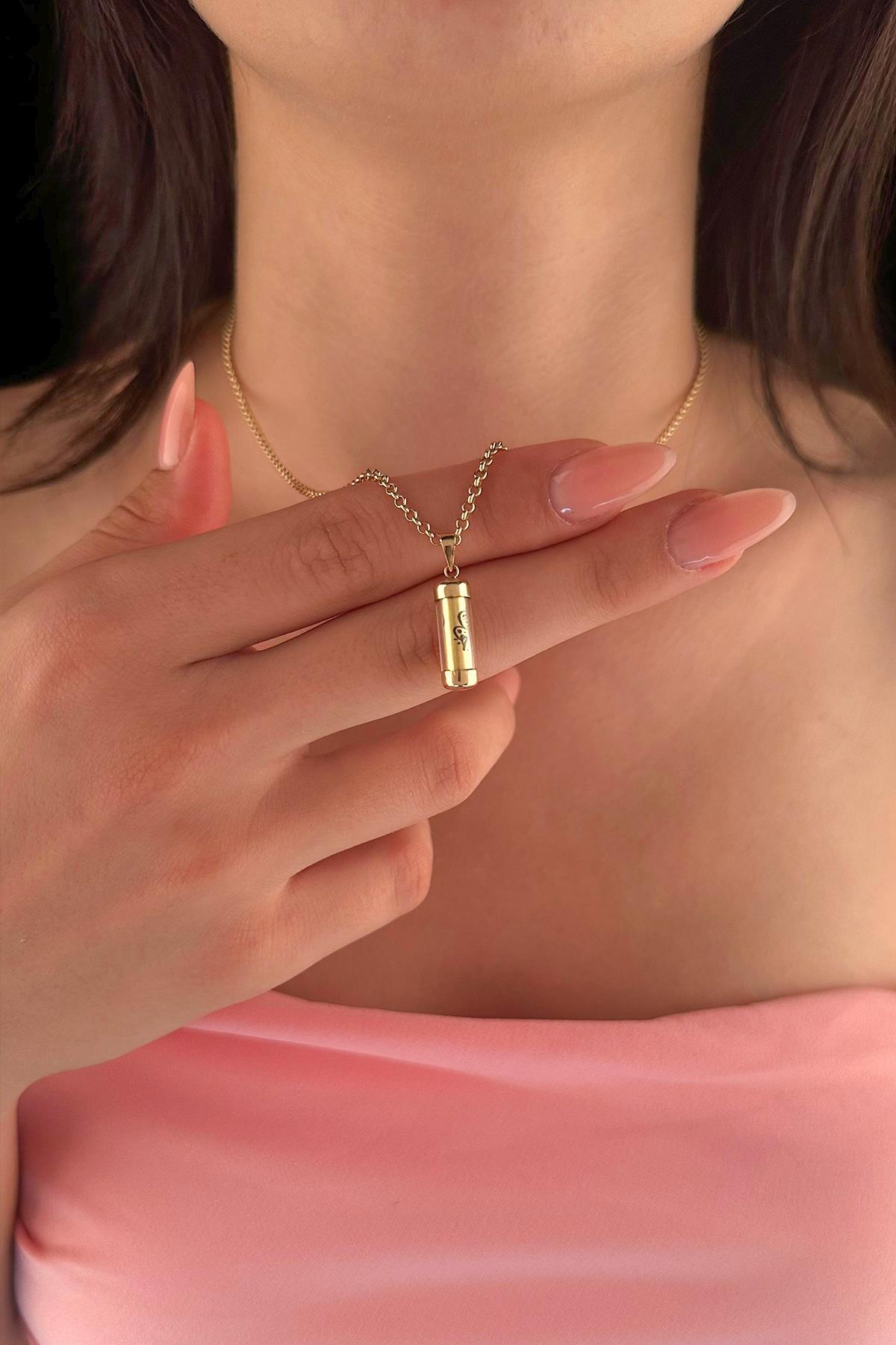 14 Ayar Altın Halka Doch Zincir Cevşen Uçlu Kolye - Fiyonk Kuyumculuk (1)