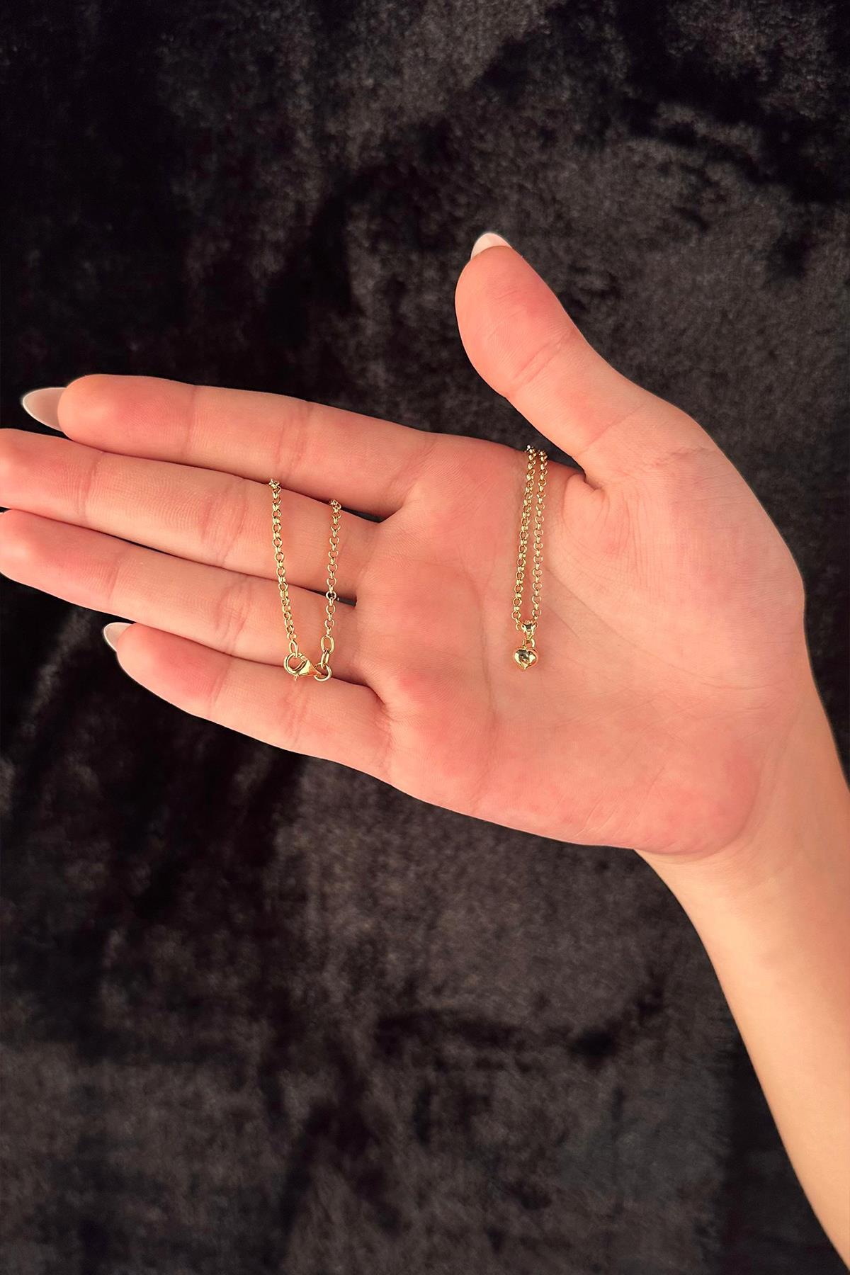 14 Ayar Altın Halka Doch Zincir Kalp Kolye - Fiyonk Kuyumculuk (1)