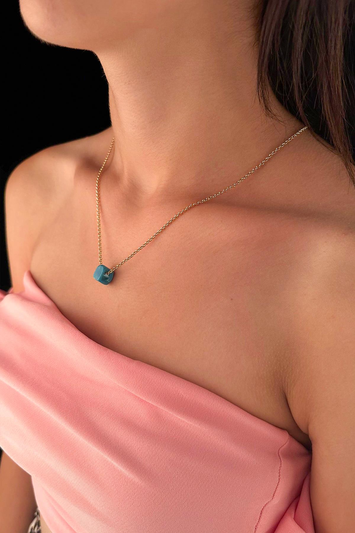 14 Ayar Altın Halka Doch Zincir Uğurlu Kolye - Fiyonk Kuyumculuk