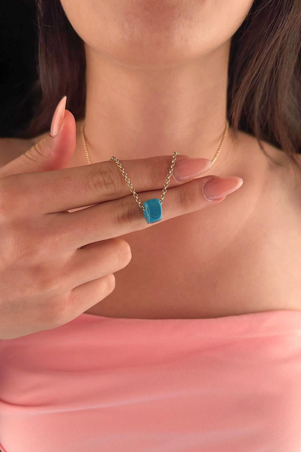 14 Ayar Altın Halka Doch Zincir Uğurlu Kolye - Fiyonk Kuyumculuk (1)