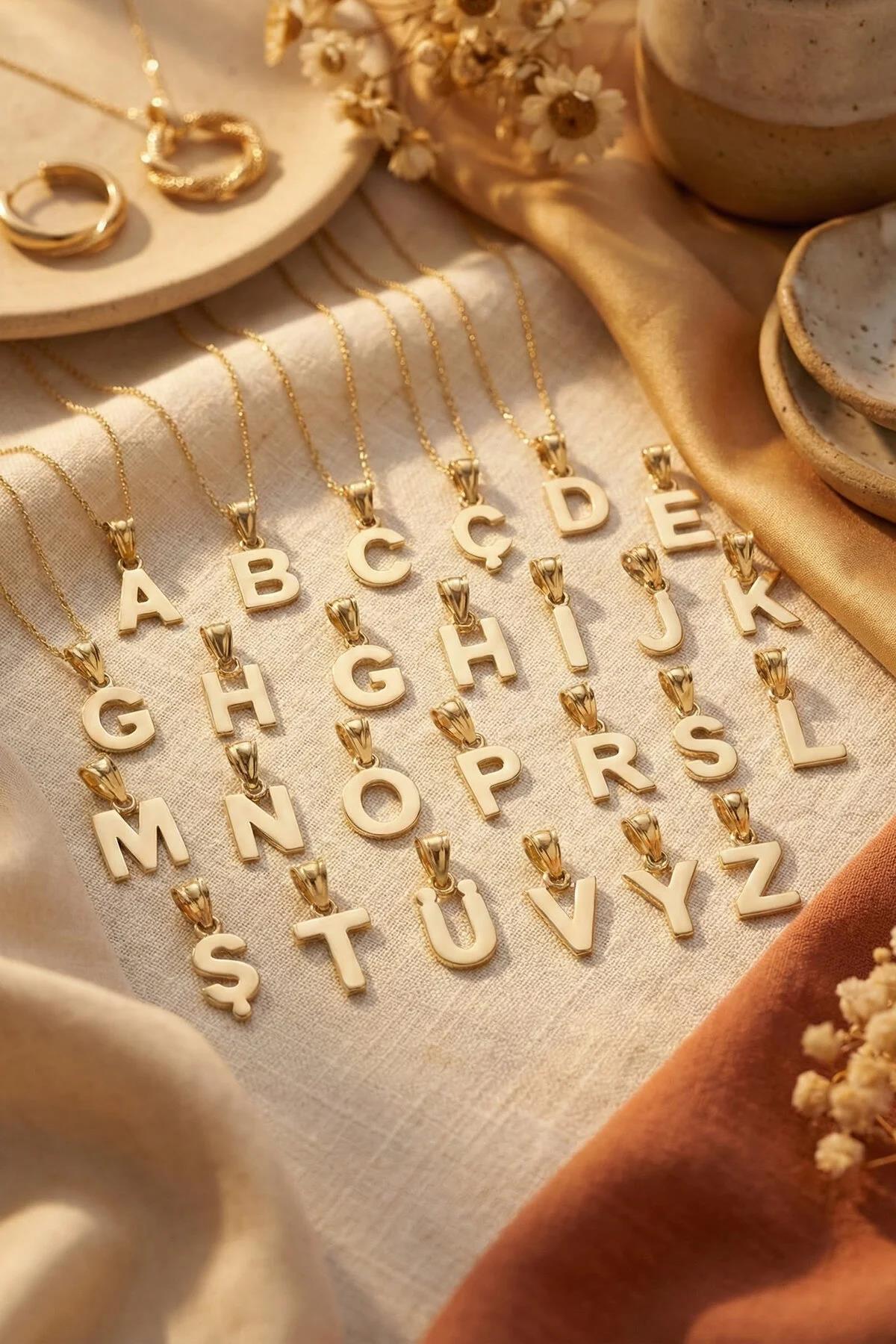 14 Ayar Altın Harf Kolye Ucu - Fiyonk Kuyumculuk